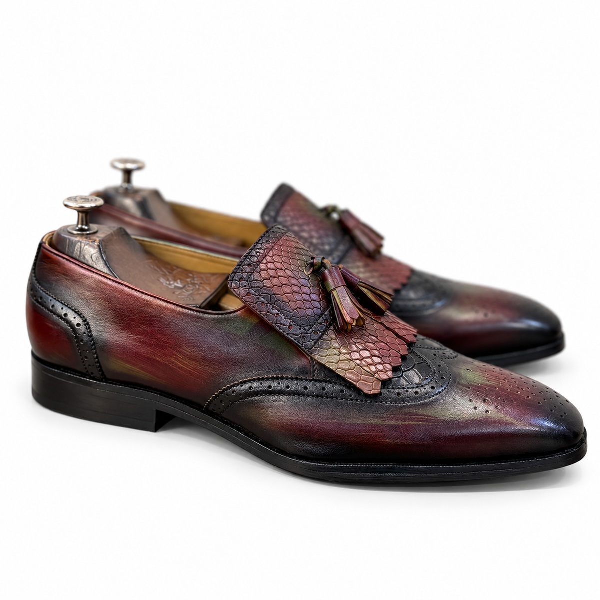Bordeaux Verde Artisan Tassel Loafers