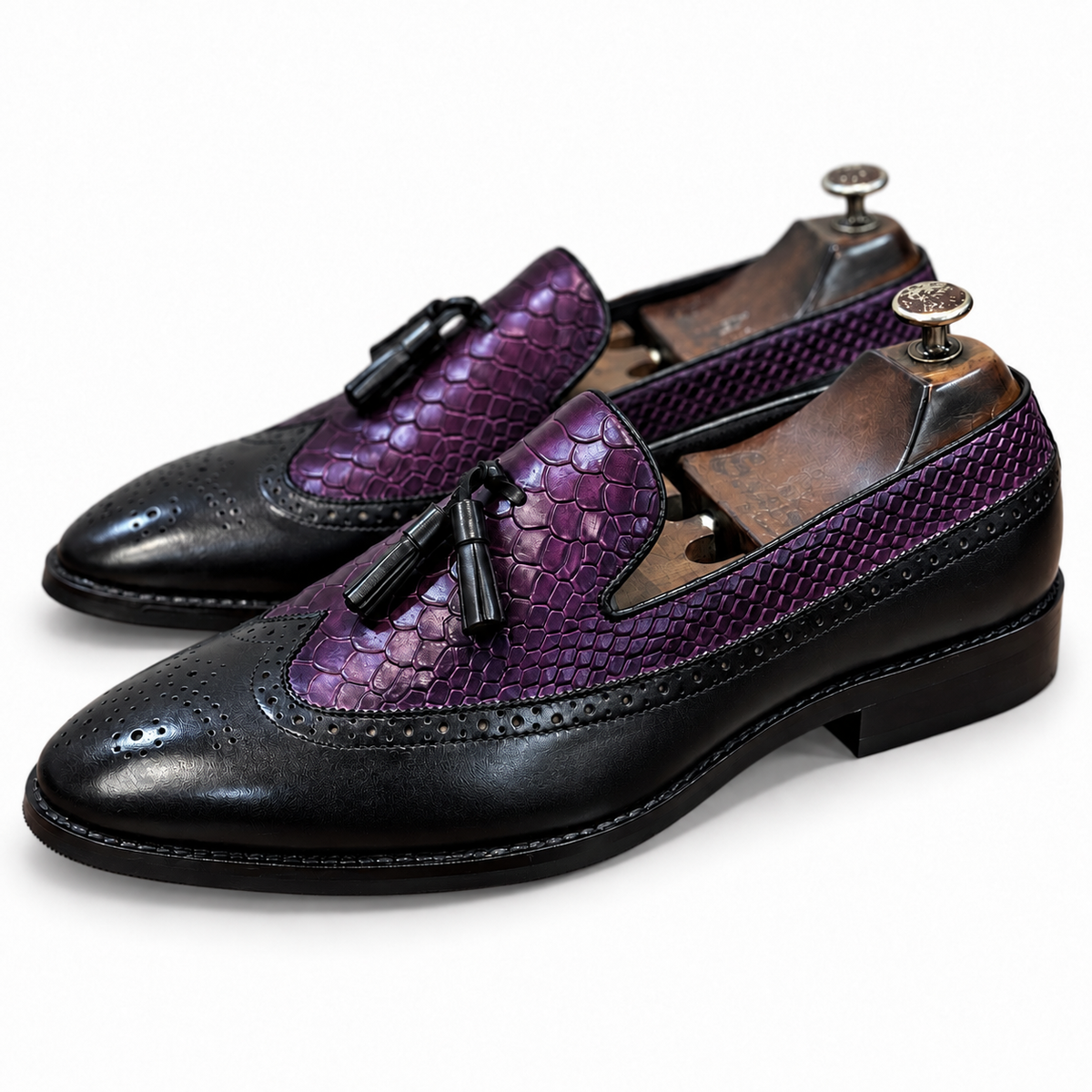 Amethyst Noir Tassel Loafers