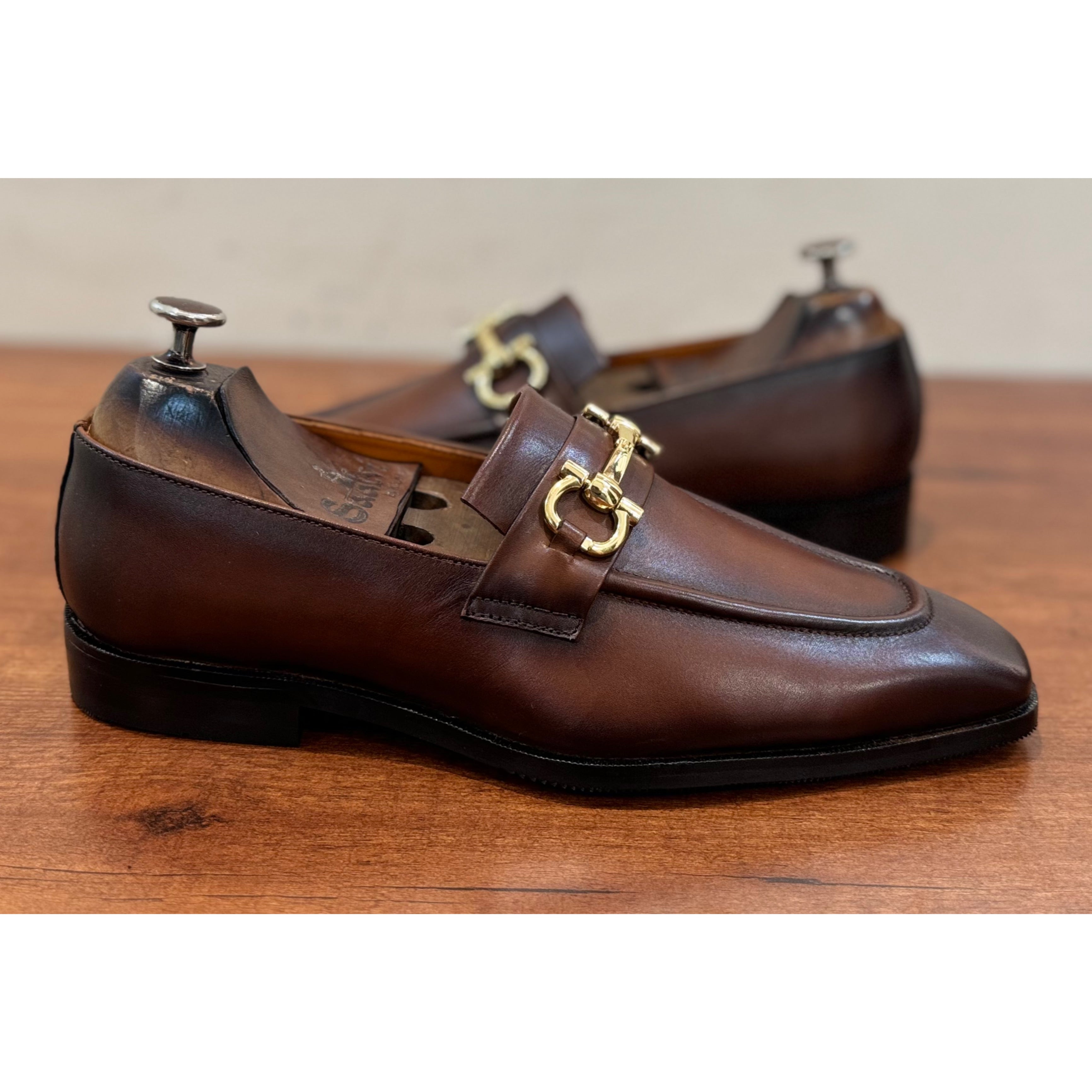 Hand Patina Loafers Cognac