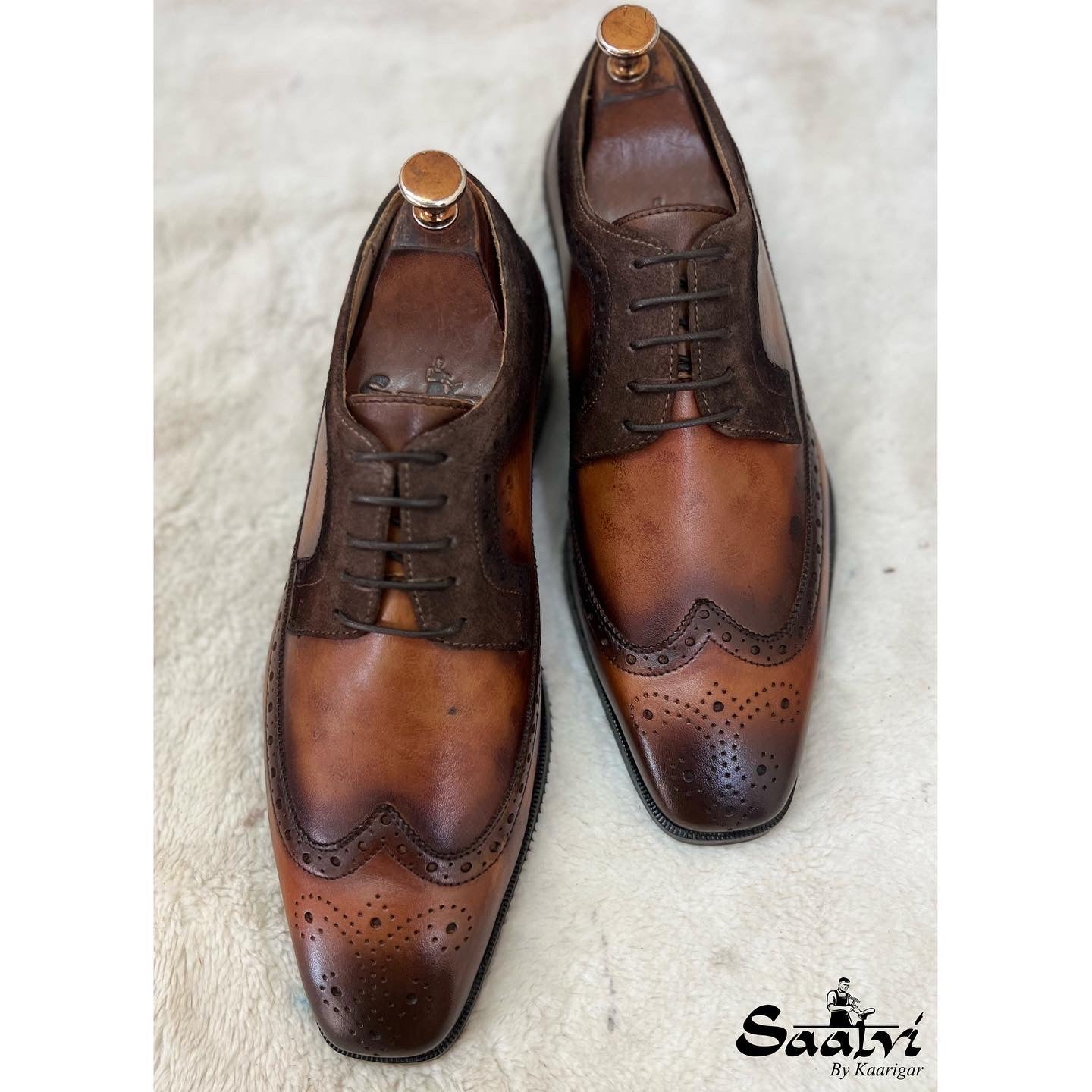 Wingtip Brogue Hand Patina Brown