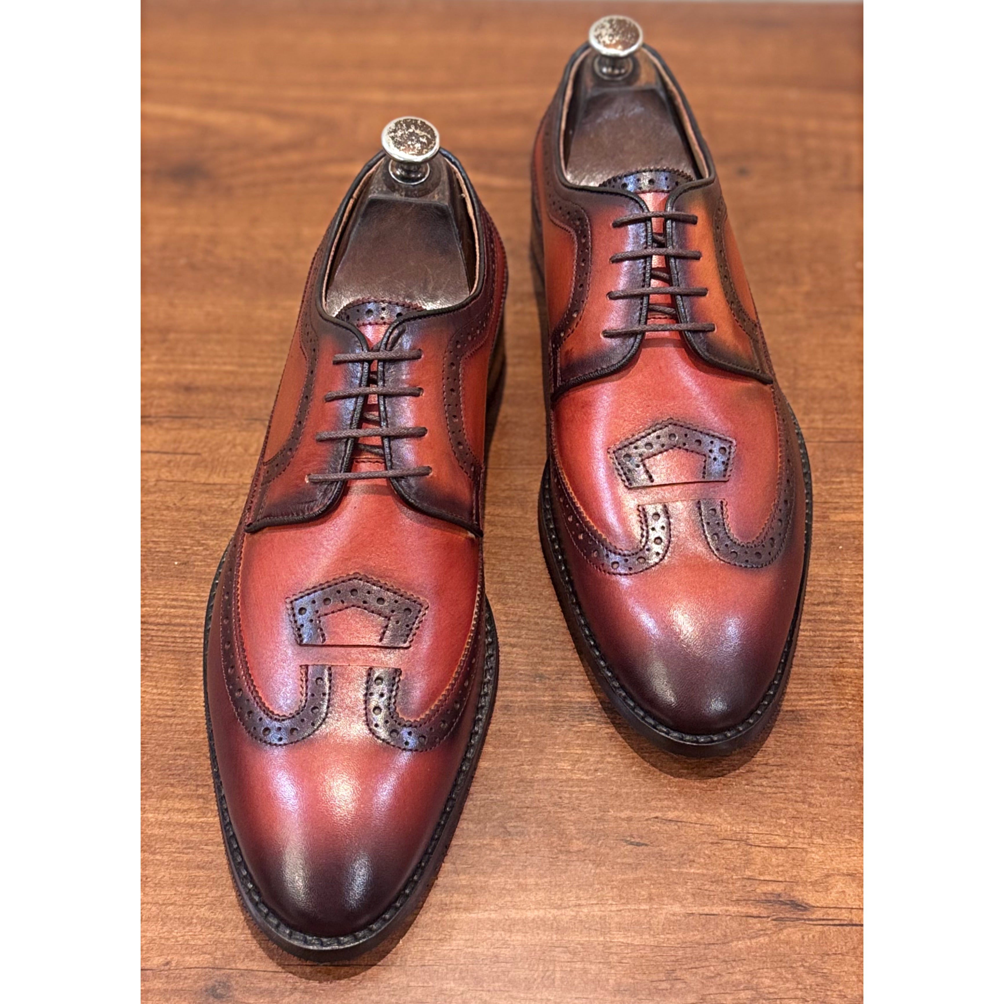 Designer Derby Laceups Hand Patina