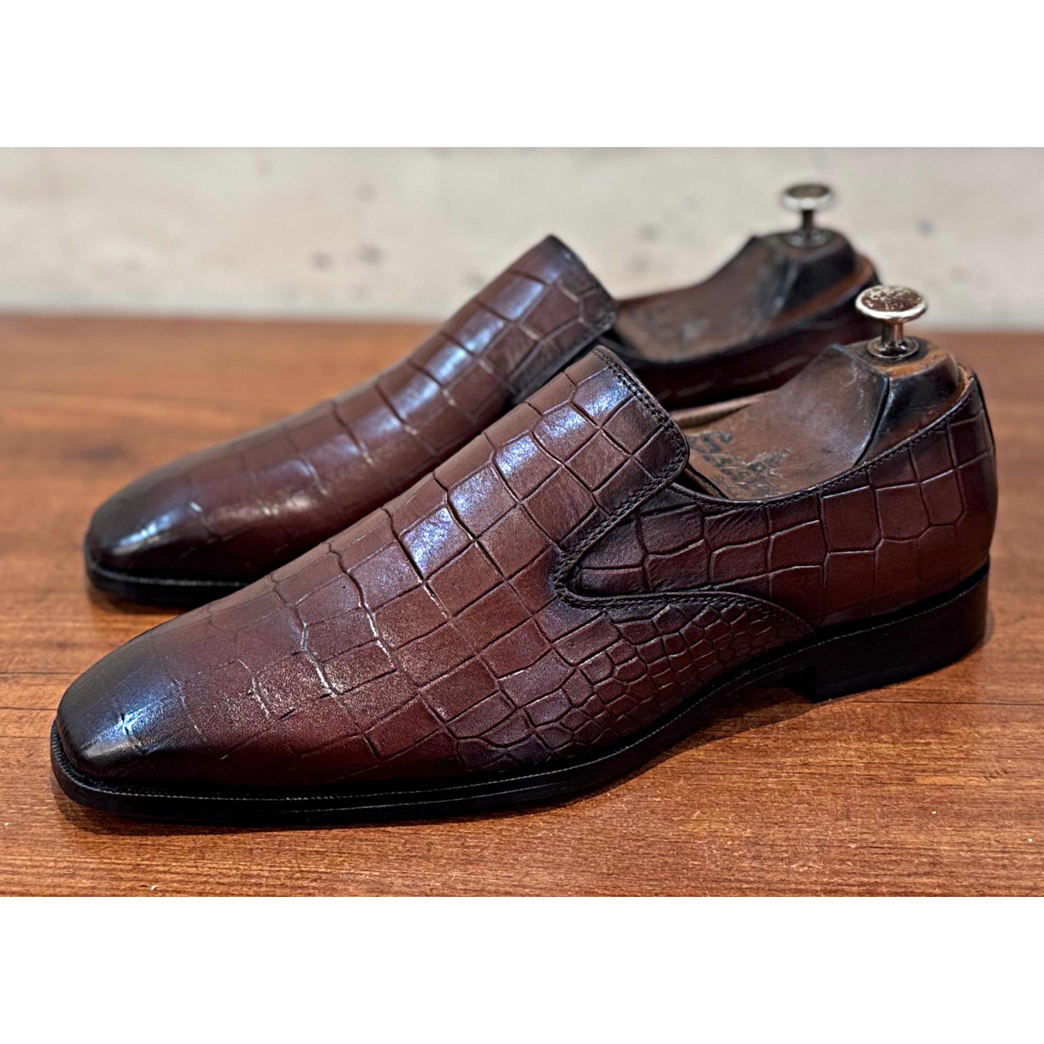 Massimo - Brown Croc Loafers