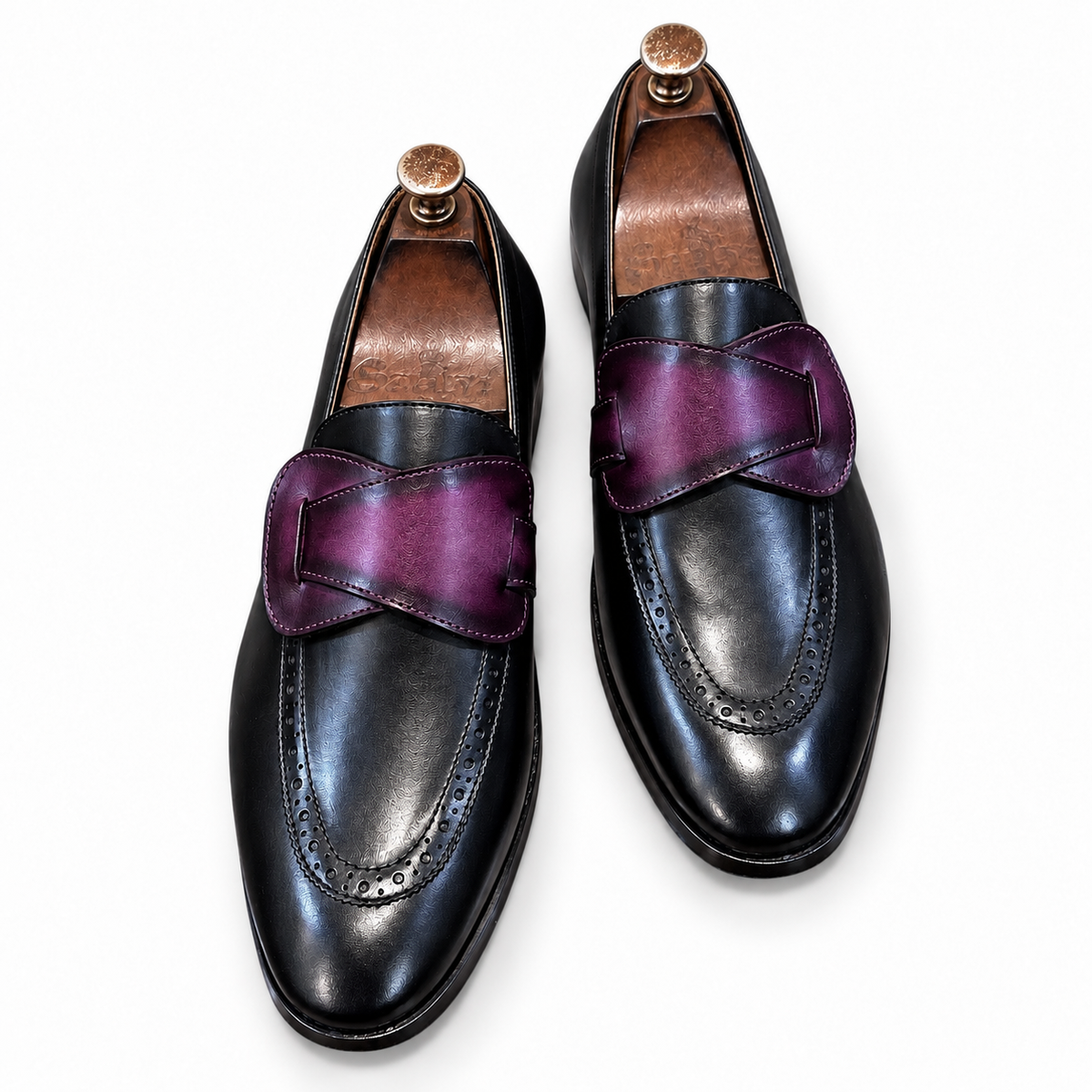 Noir Bordeaux Butterfly Loafers