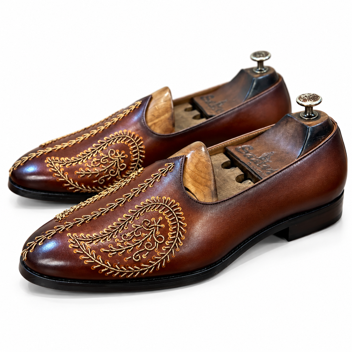 Saalvi Maharaja Cognac Embroidered Jalsa