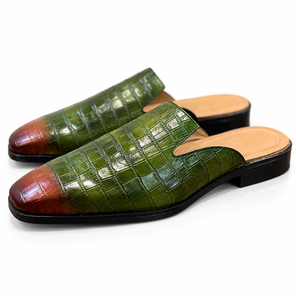 Monaco Verde Croc Mule