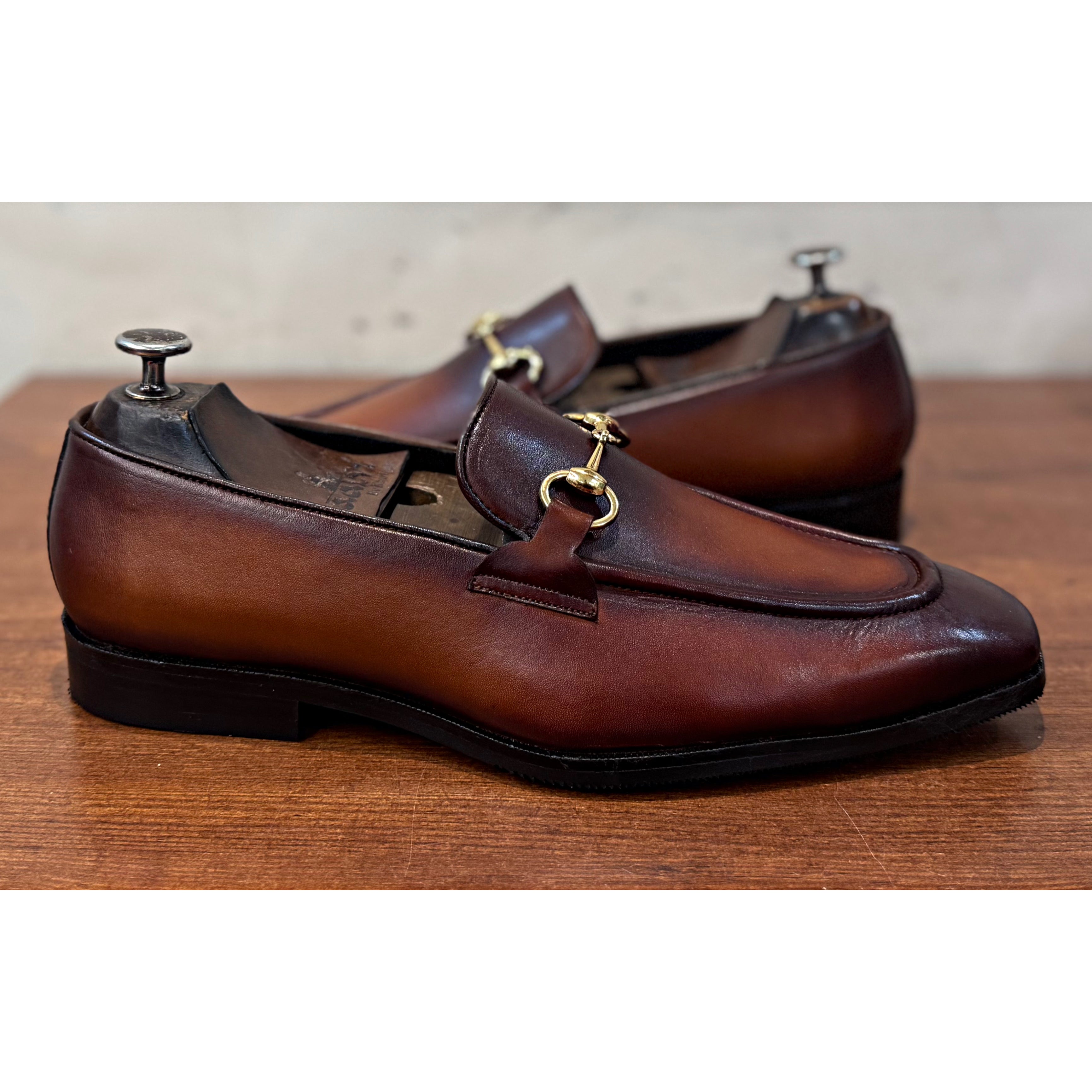Horsebit Loafers Hand Finished Tan Brown