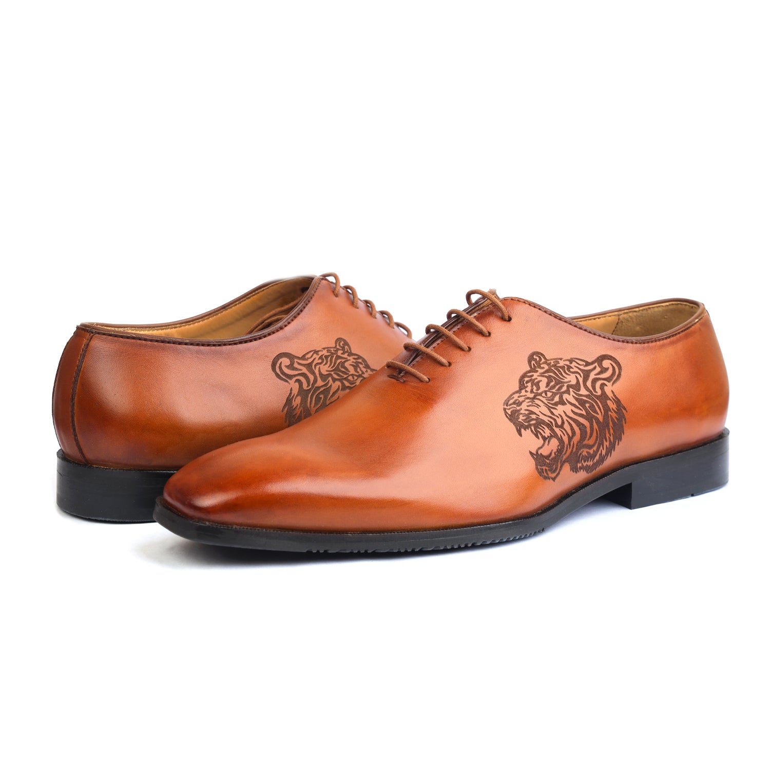 Tan Tiger Wholecut Oxfords