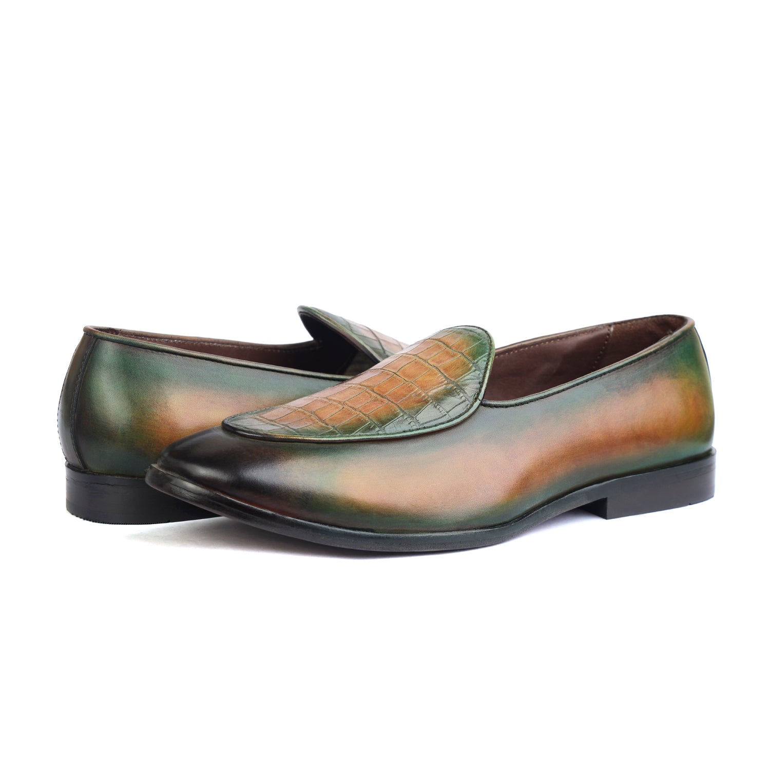 Belgian Loafers Tan Green