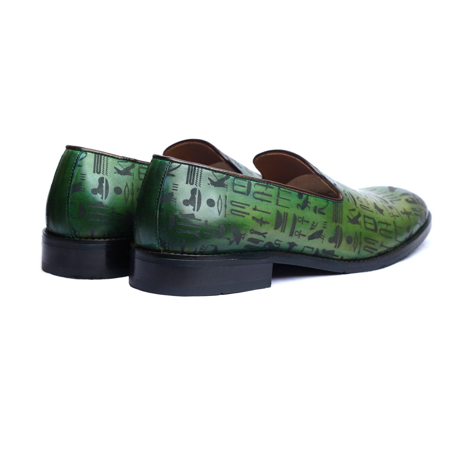 Amber Hand Patina Loafers Green