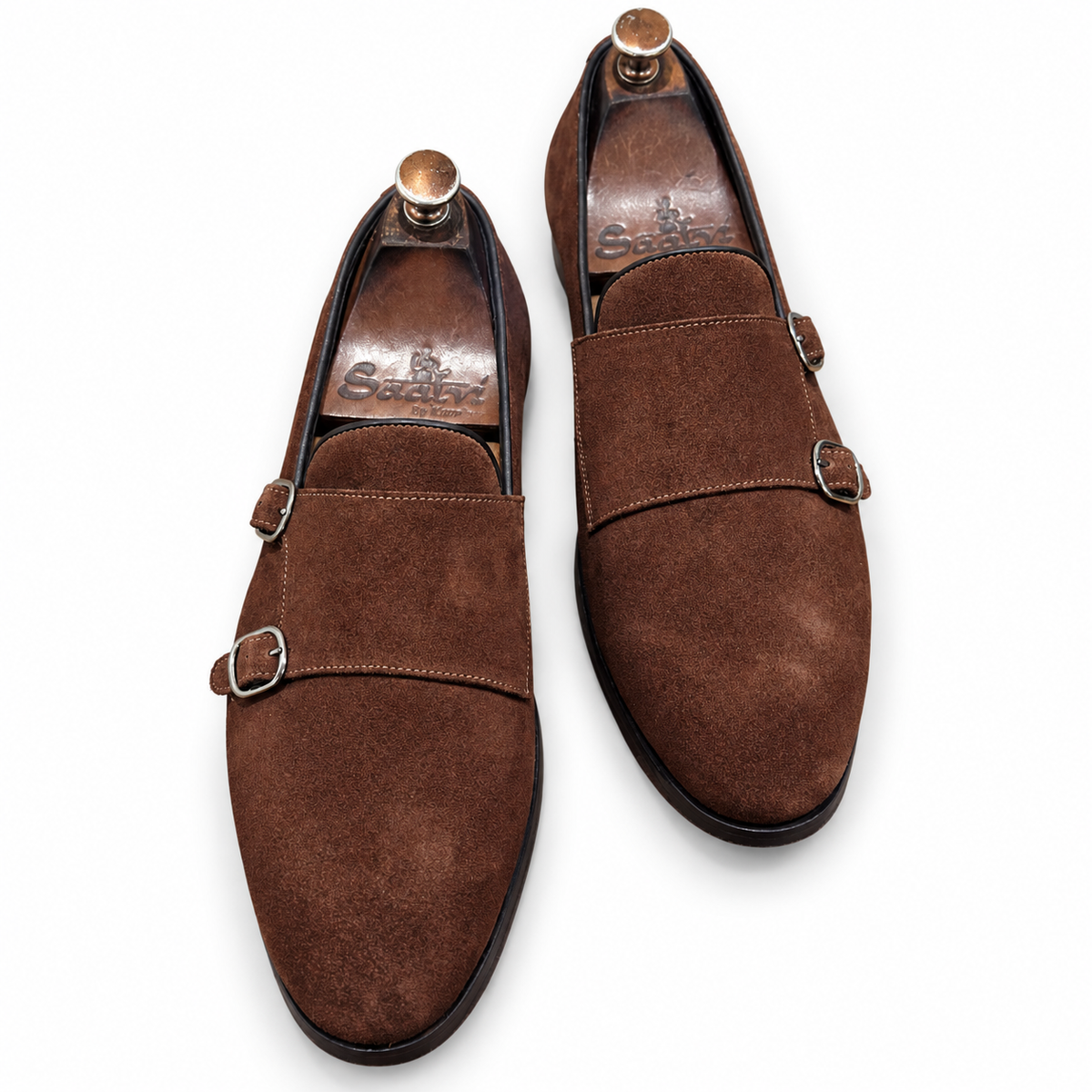 Cocoa Double Monk Suede Loafers