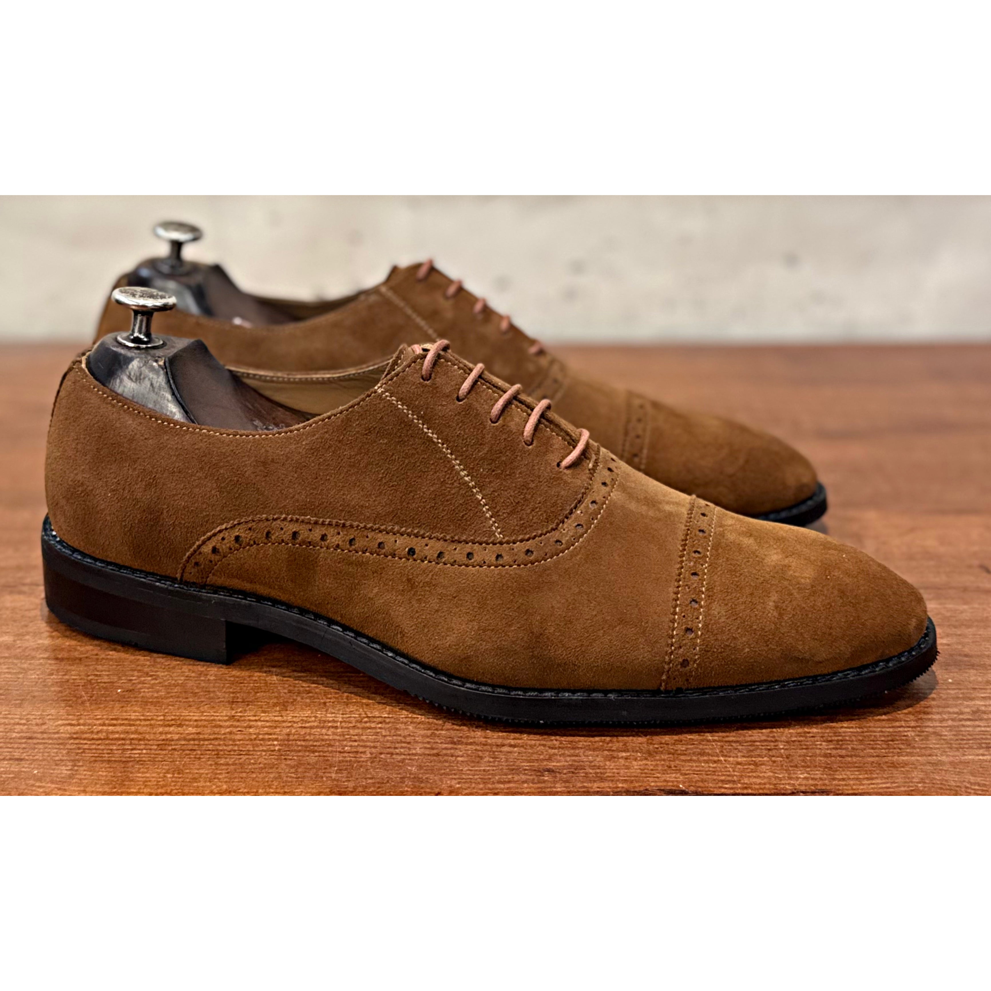 Chestnut Suede Cap-Toe Oxford