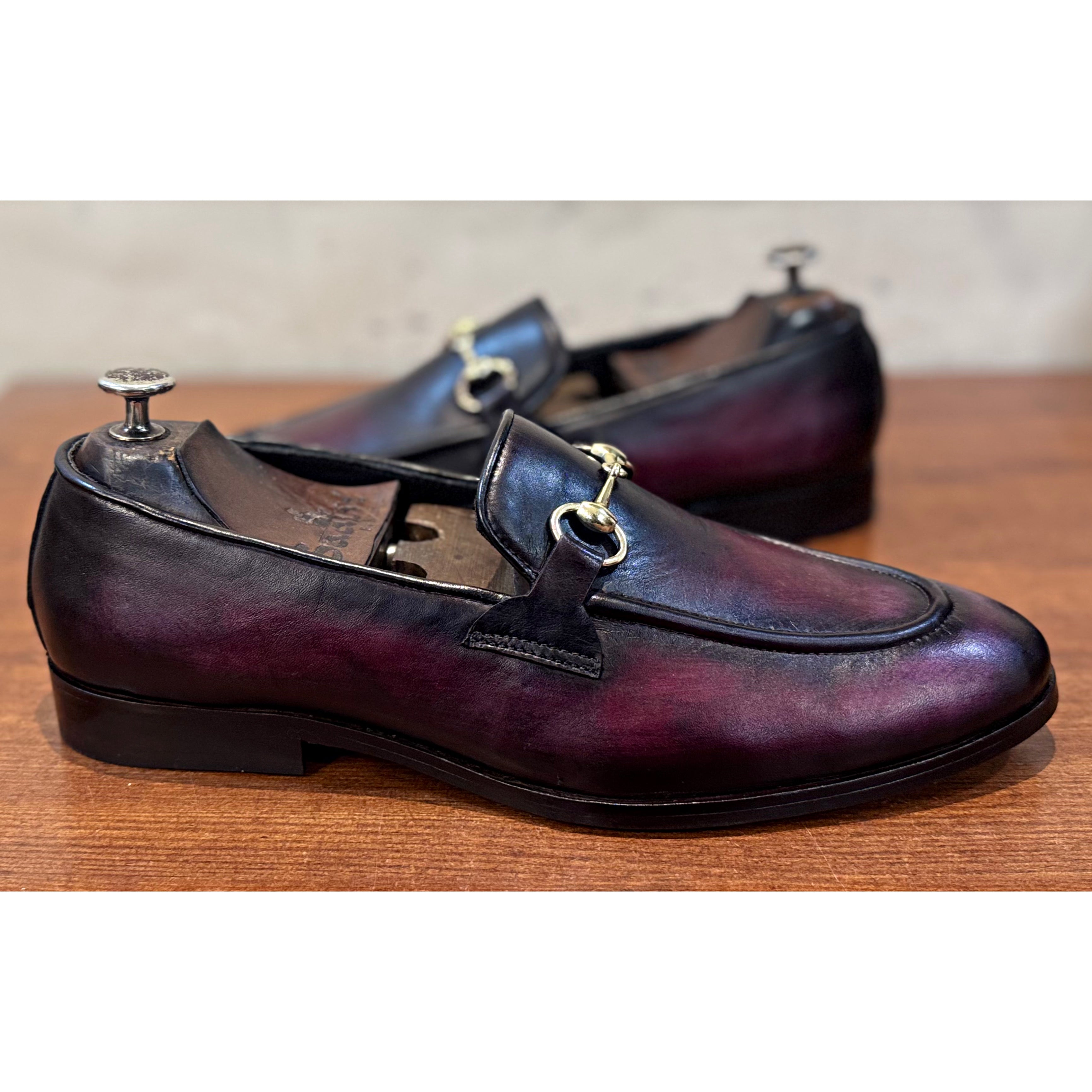 Horsebit Loafers Hand Patina Purple
