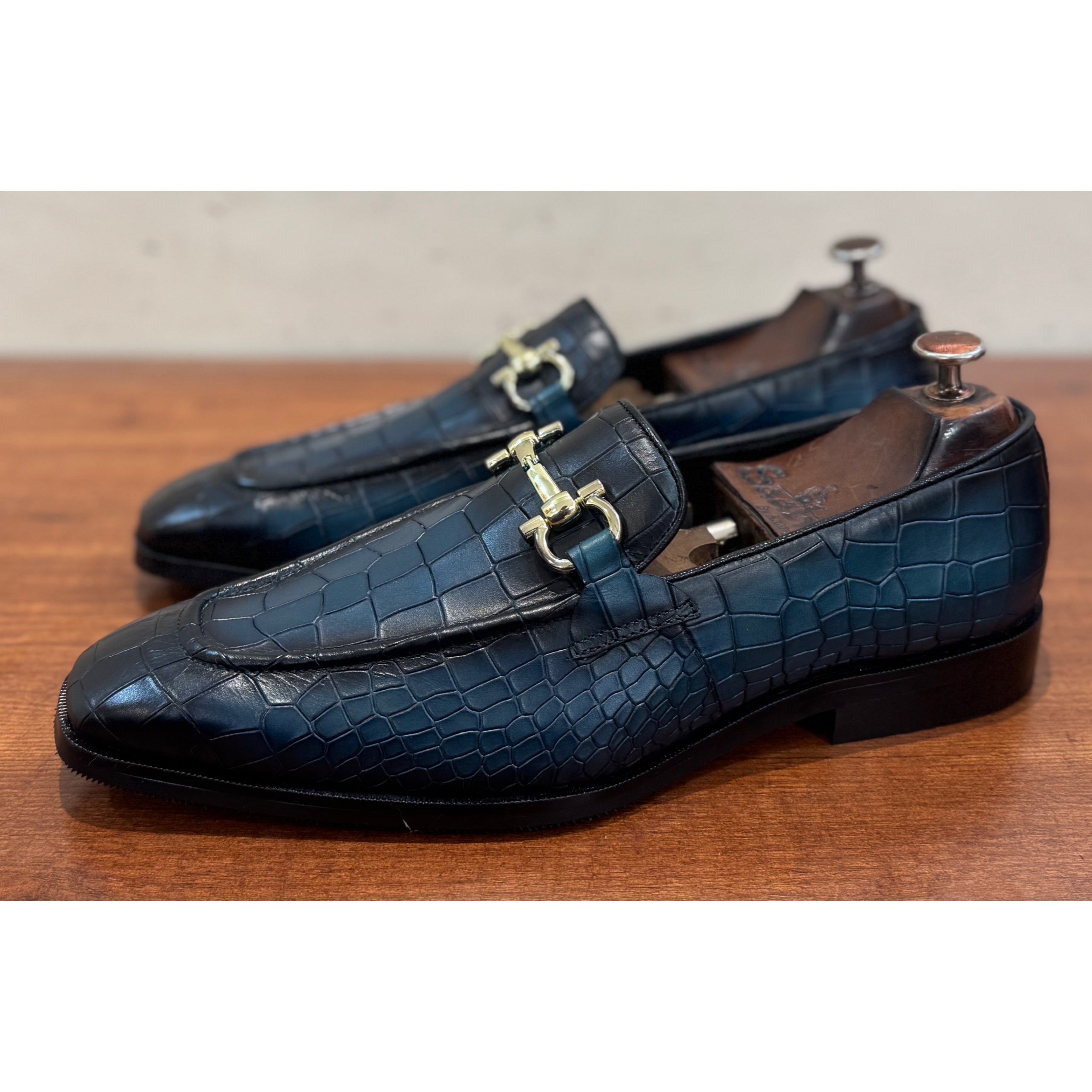 Aqua Croco Loafers