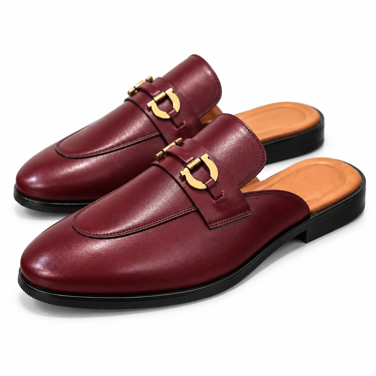 Bordeaux Regent Horsebit Mule Loafers – Burgundy Leather