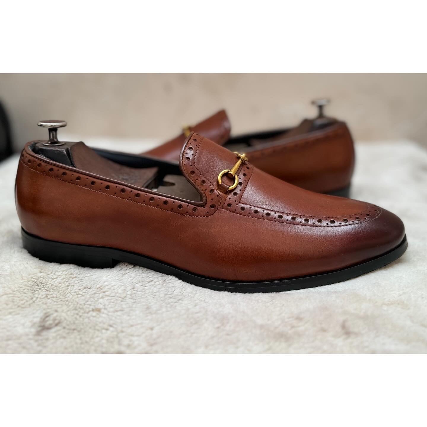 Semi Brogue Loafers Tan
