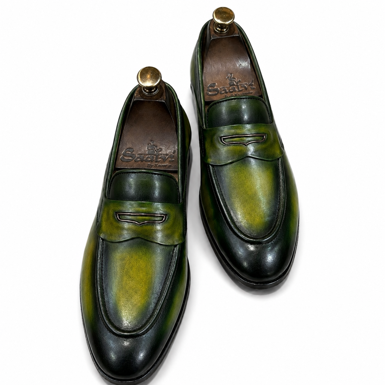 Verde Royale Penny Loafers