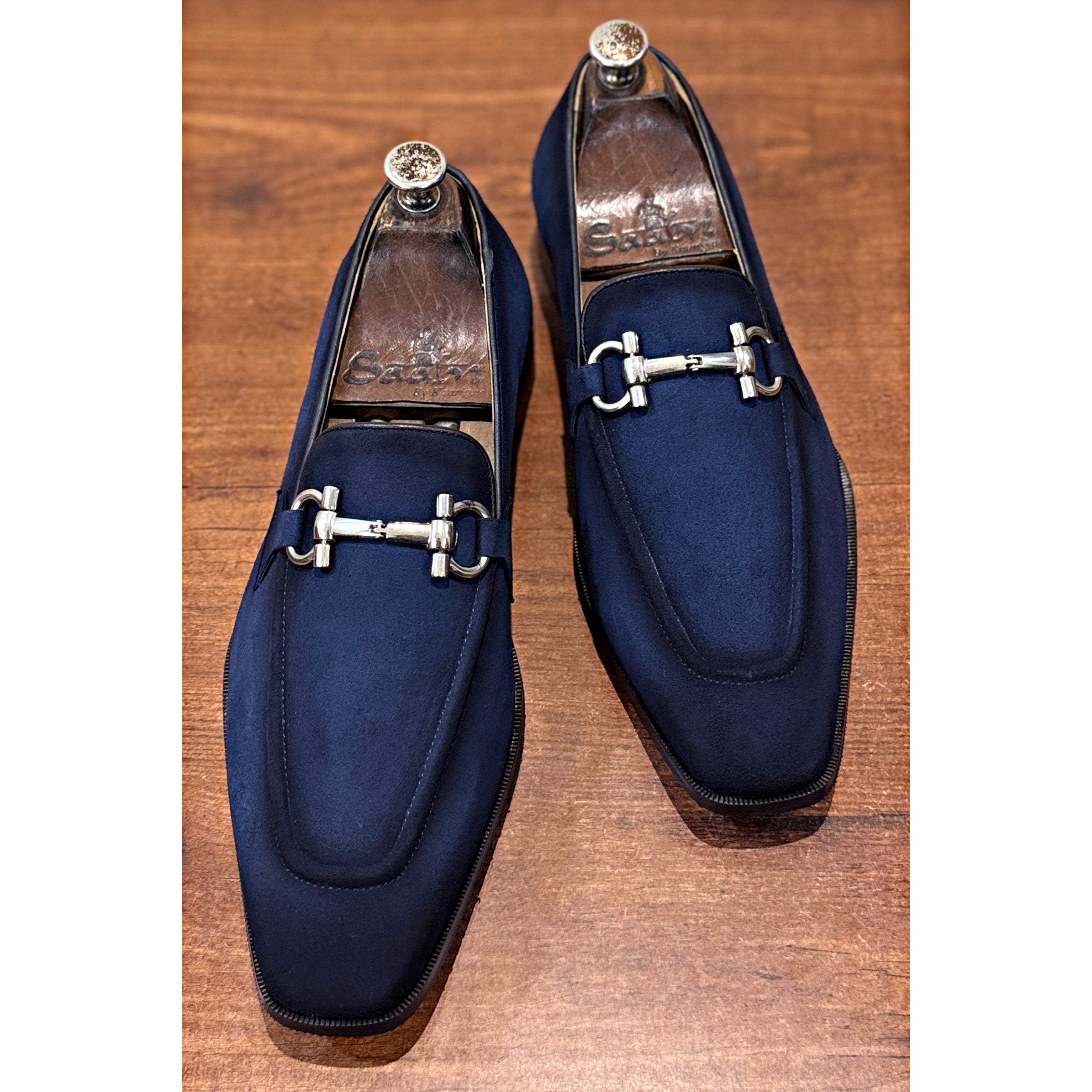 The Midnight Riviera – Navy Suede Horsebit Loafers