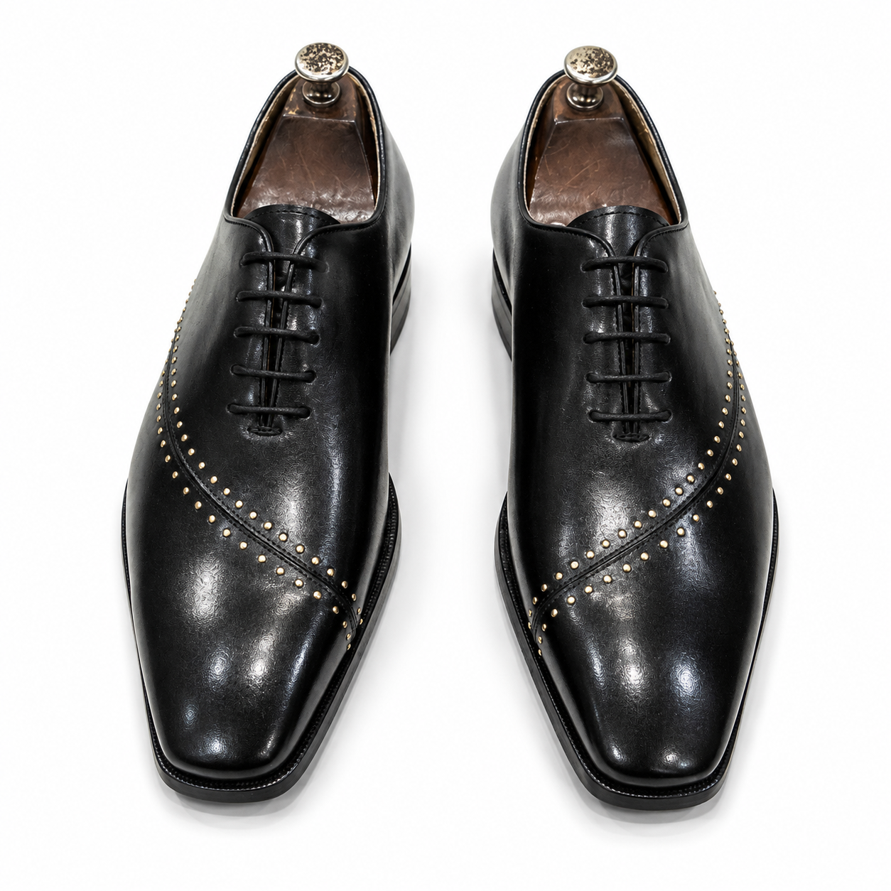 Noir Rivet Oxford Shoes