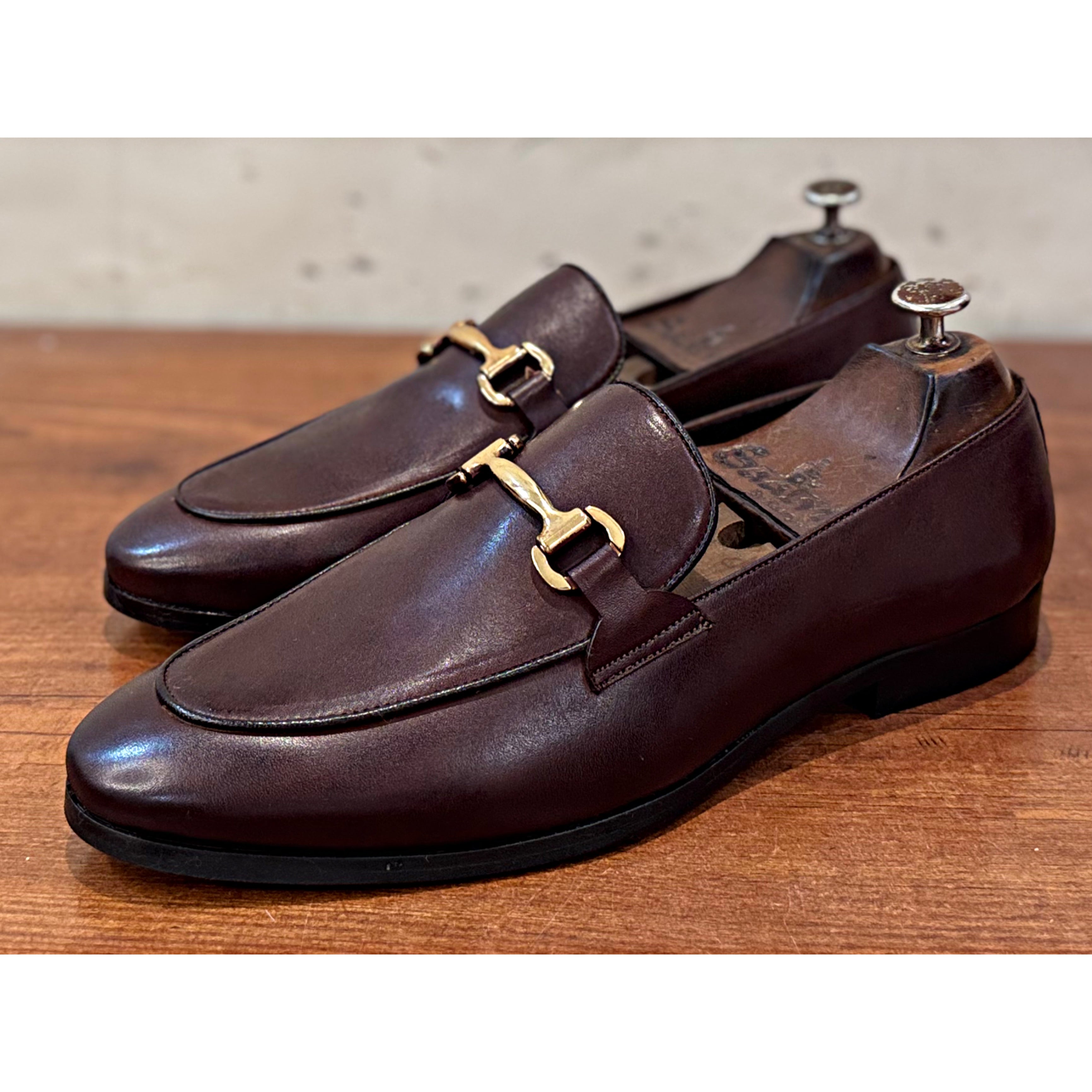 Brown Loafers With Metal Buckle