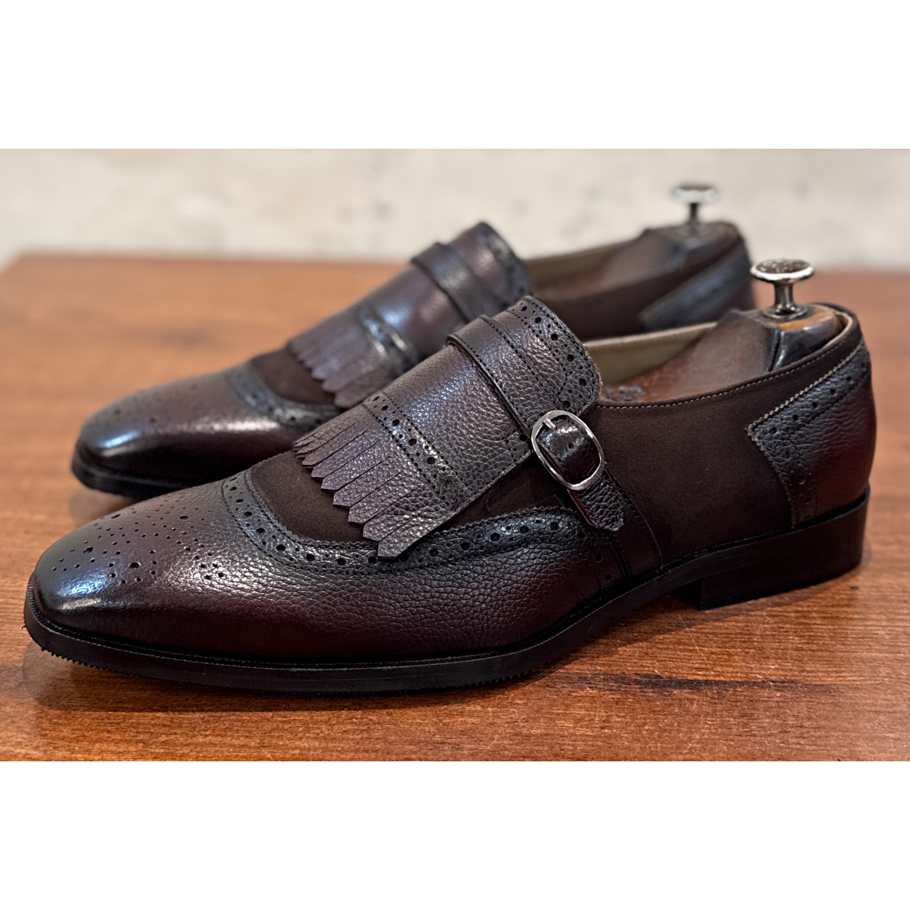 The Sovereign Noir Monk – Dark Brown Luxury Monk Strap Shoes