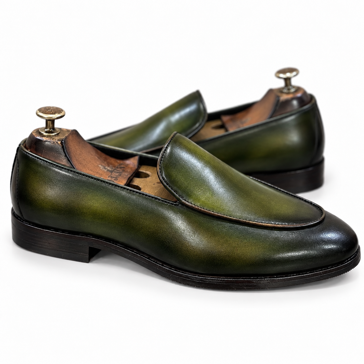 Verde Imperiale Apron-Toe Loafers