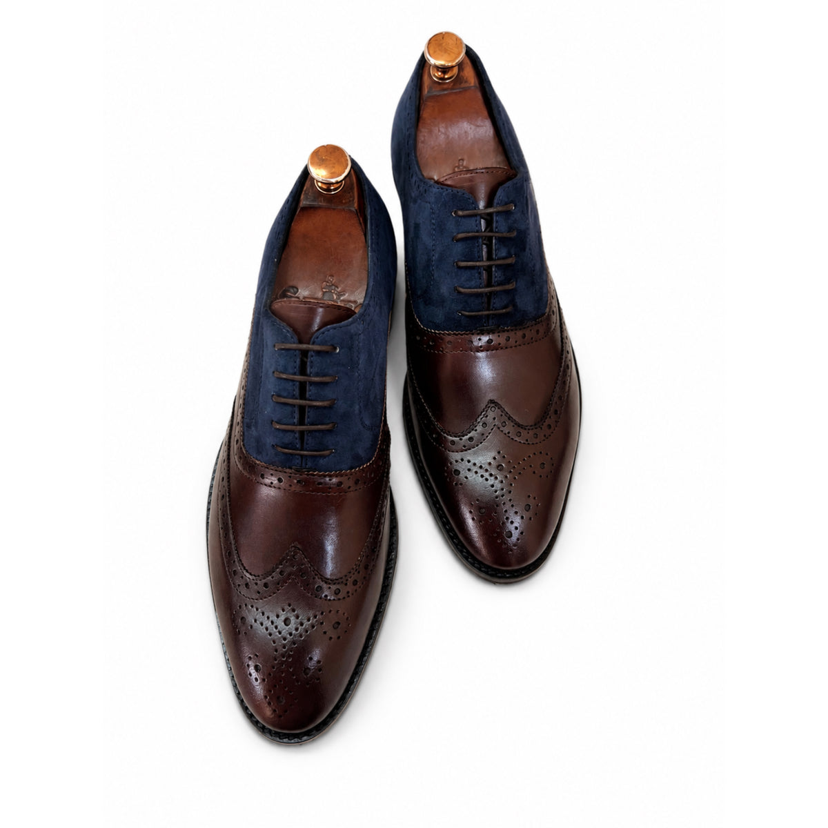 Monarch Duotone Wingtip Oxfords – Espresso & Navy