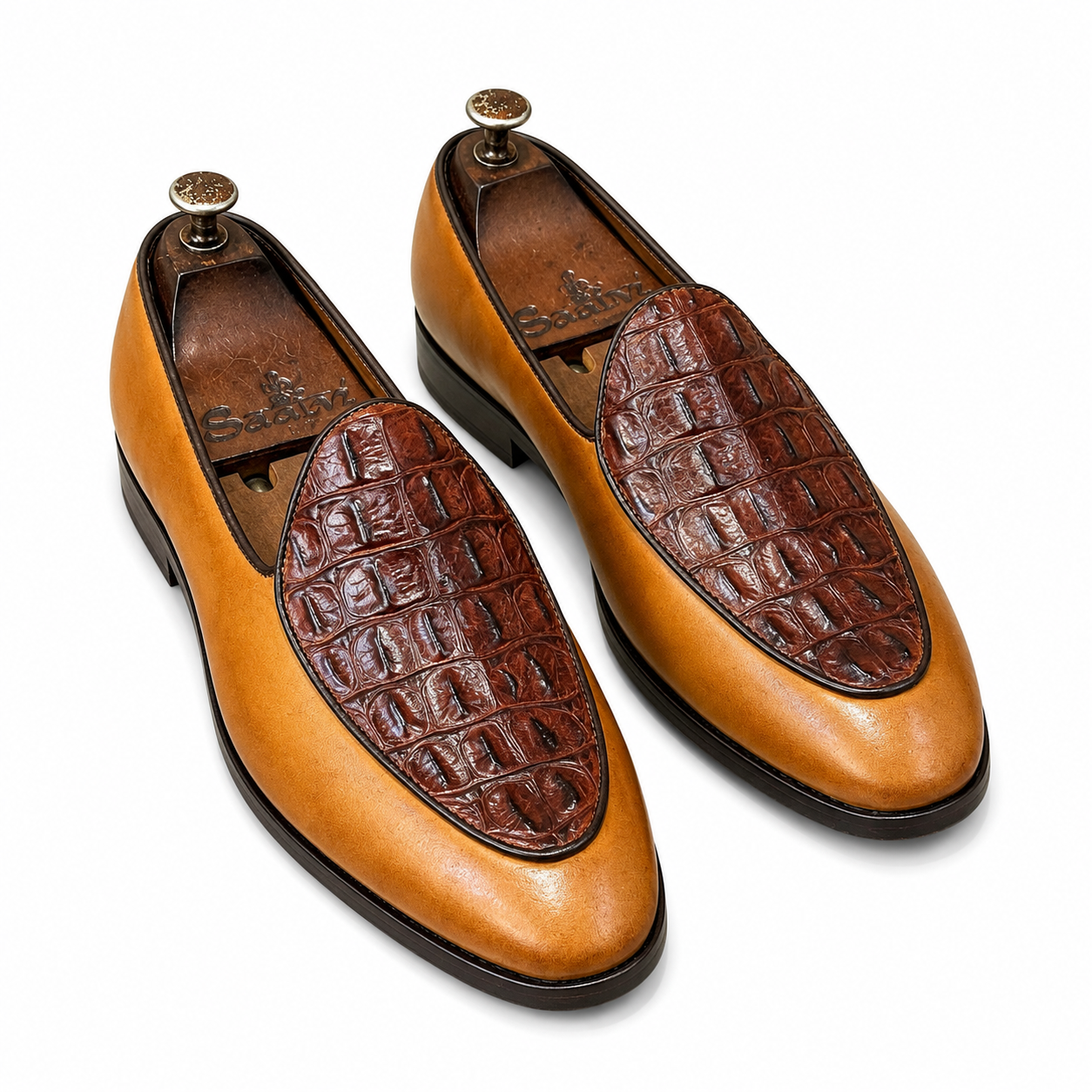 The Kensington Croc Apron Loafer – Camel Tan