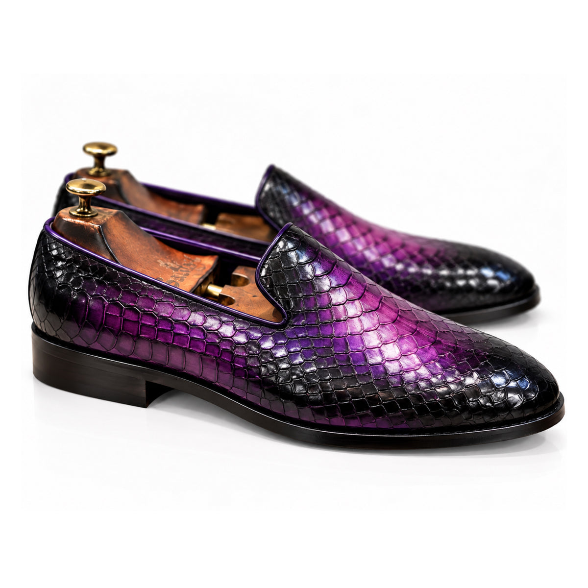 Amethyst Noir Serpente Loafers