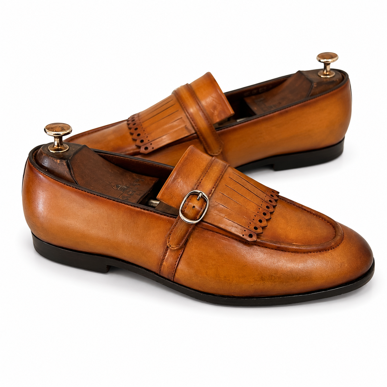 Tan Loafers With Fringes