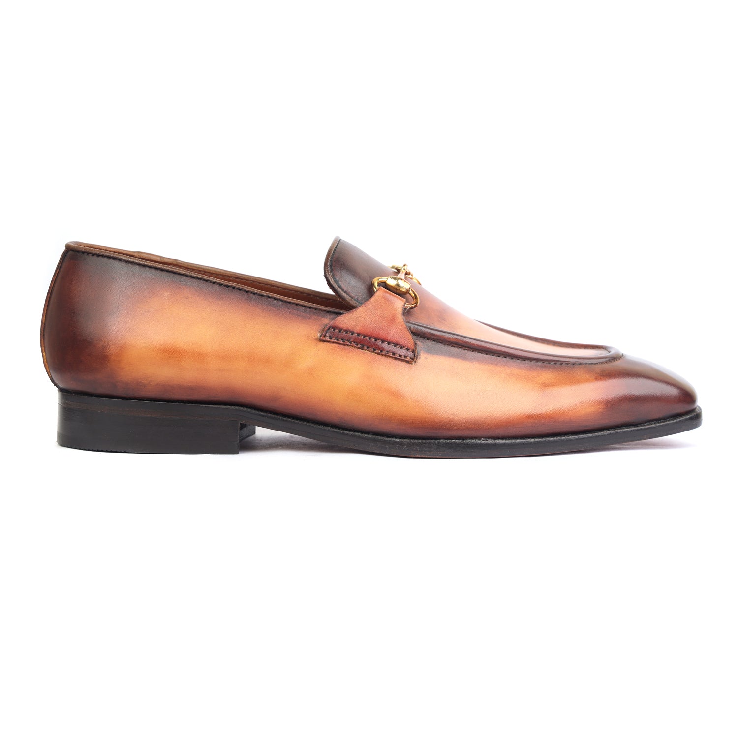 Saalvi Bespoke Custom Men's Tan Patina Loafers