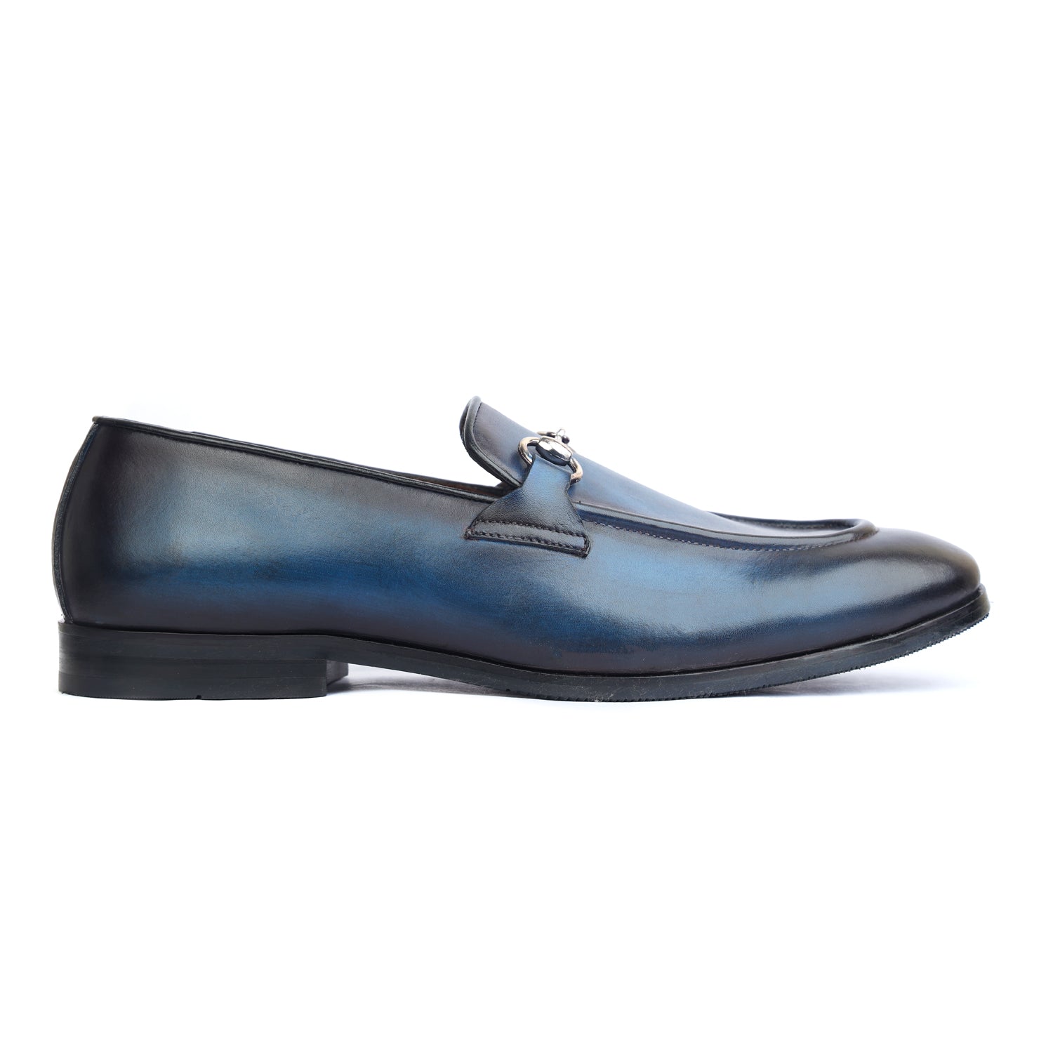 Horsebit Loafers Blue Hand Patina