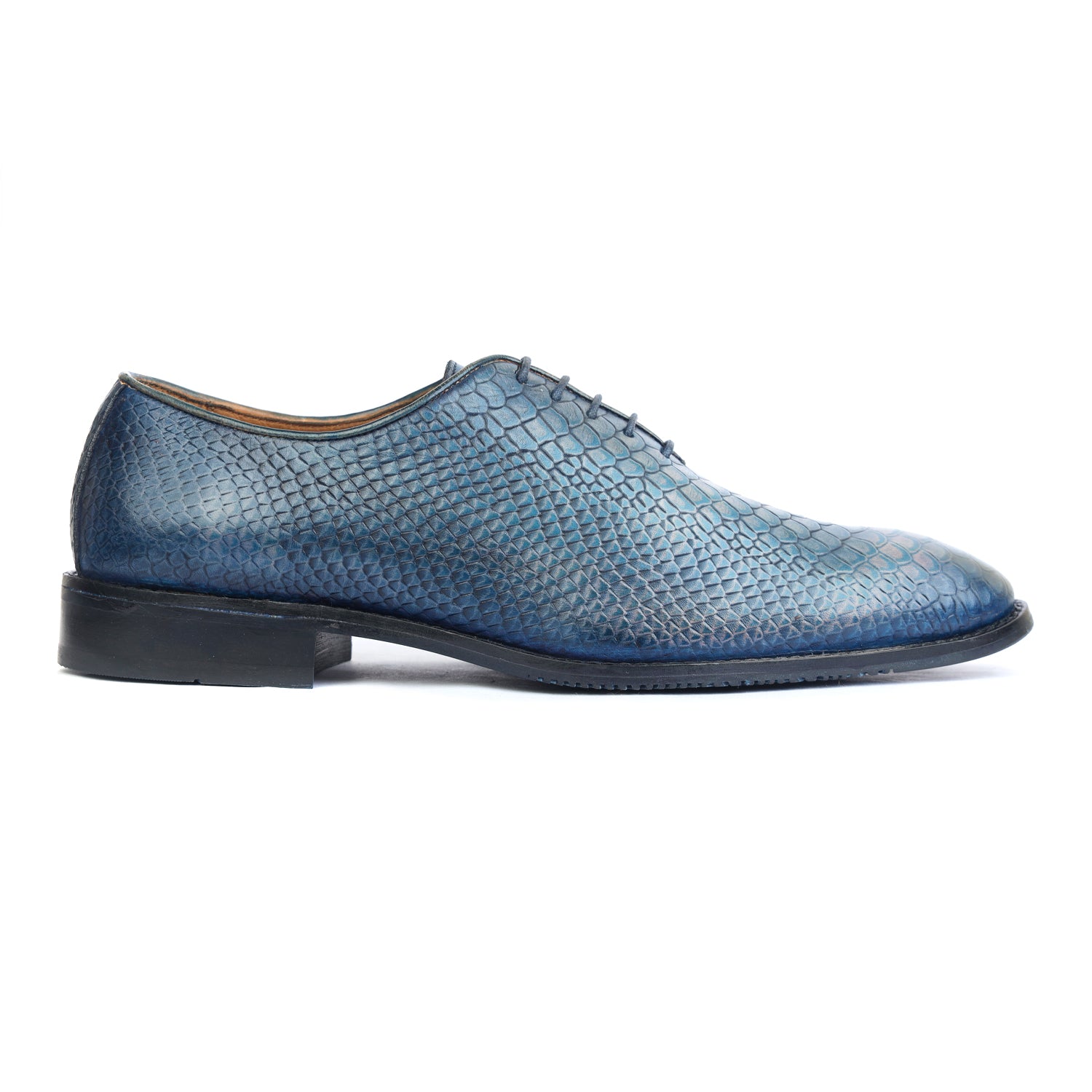 Blue Python Embossed Oxfords