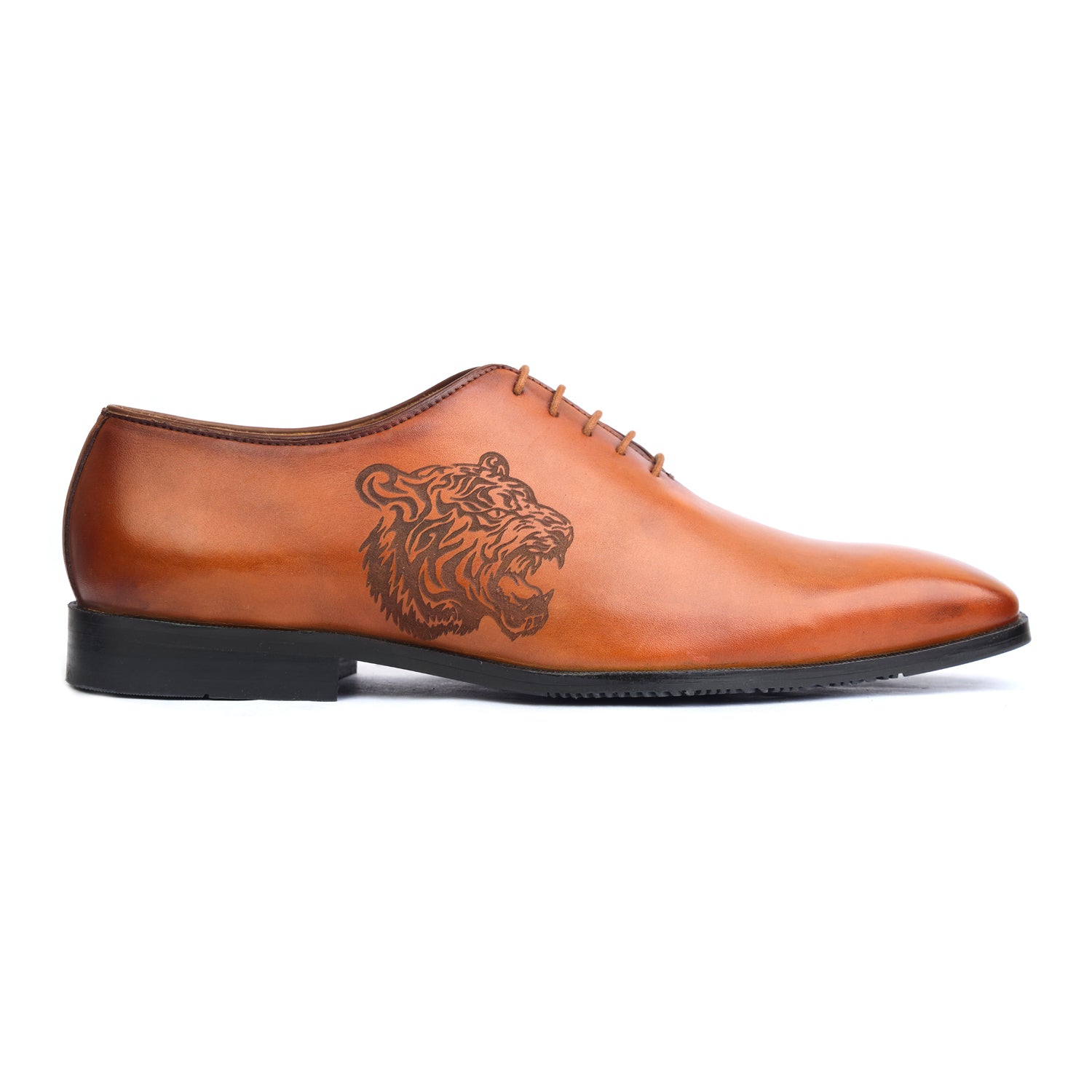 Tan Tiger Wholecut Oxfords