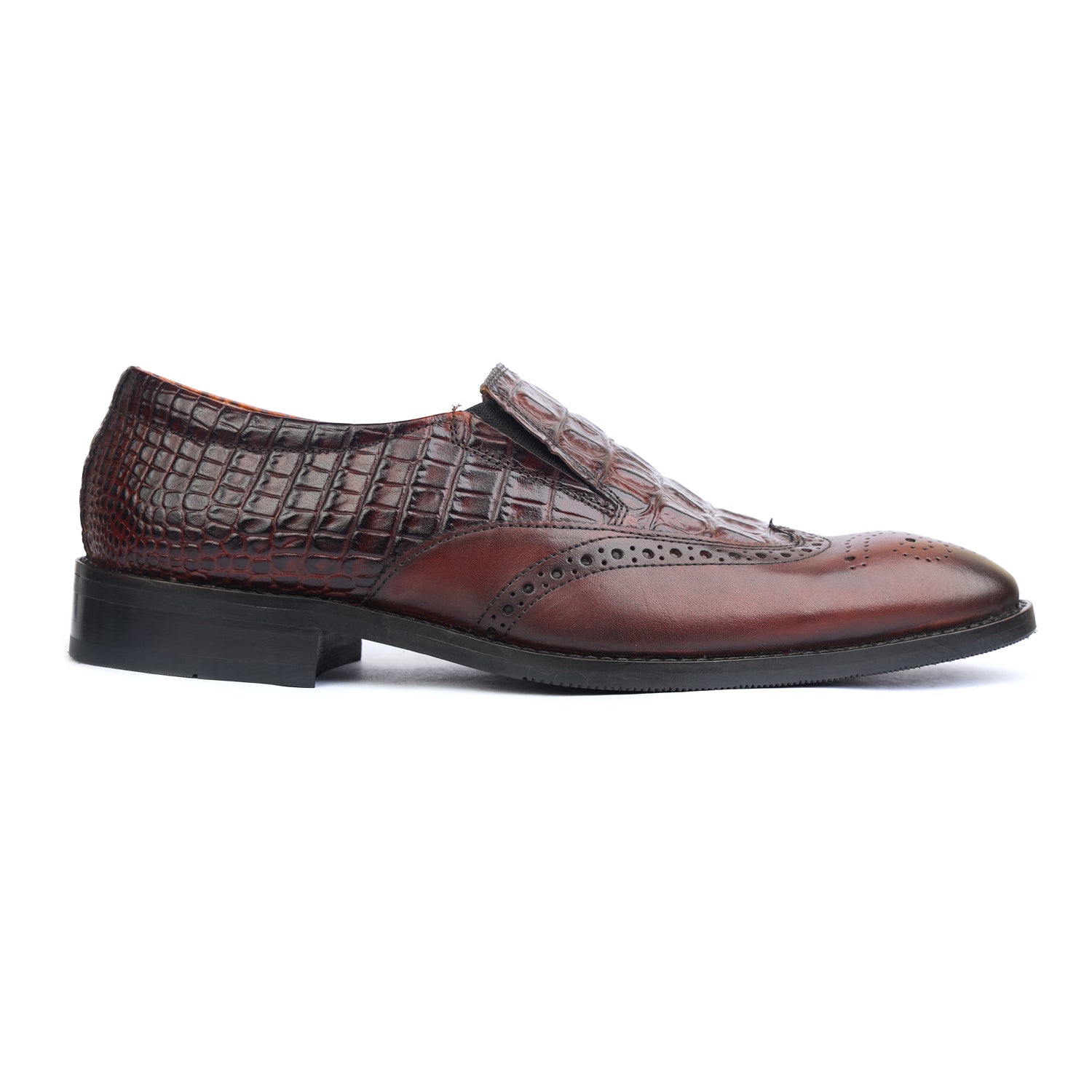Brown Crocodile Loafers