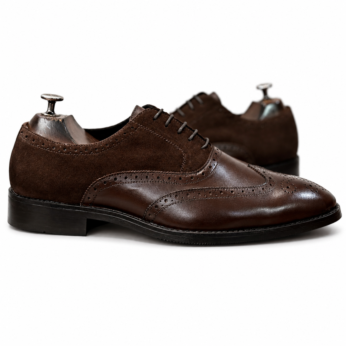 Dark Brown Wingtip Brogue Leather Oxford