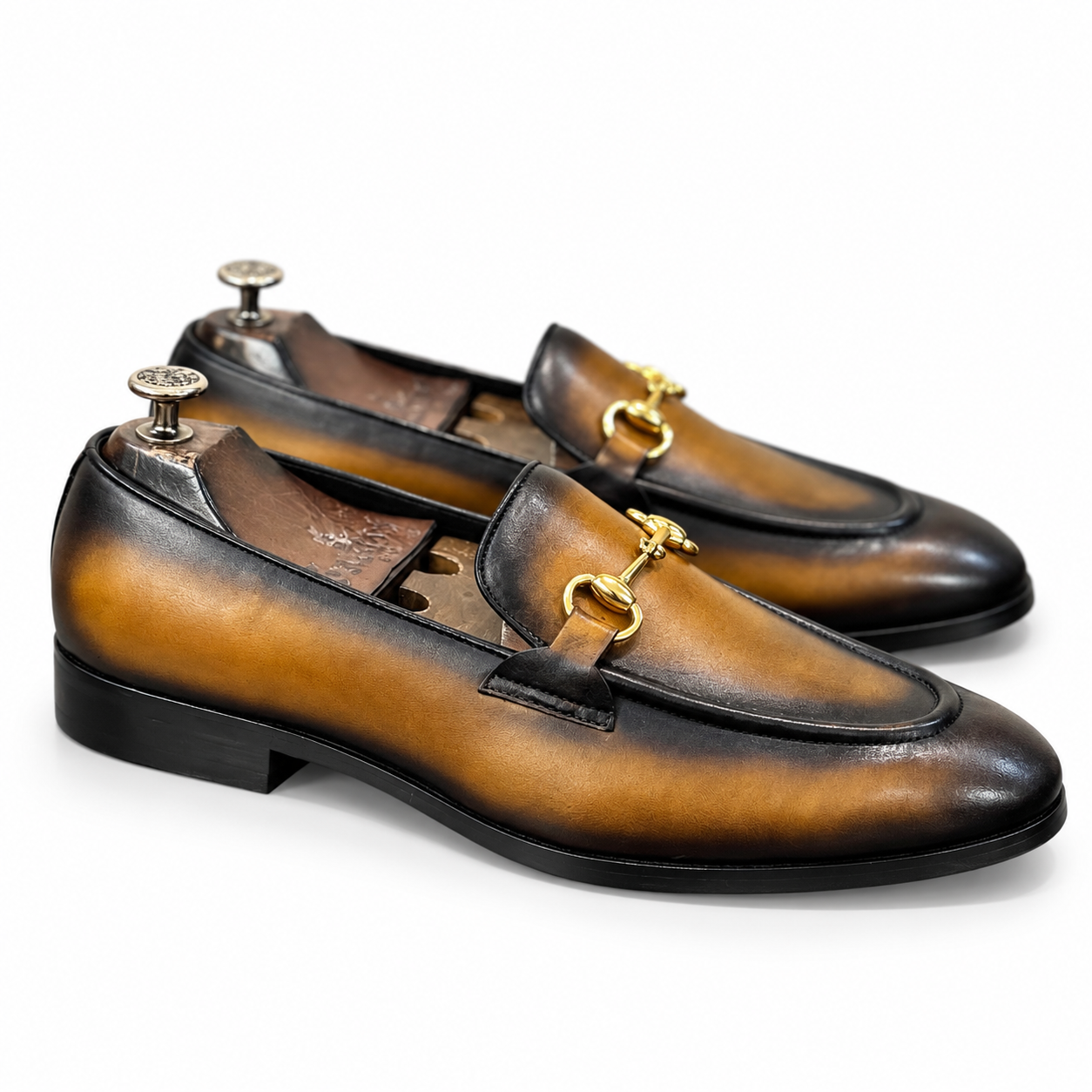 Cognac Noir Horsebit Loafer