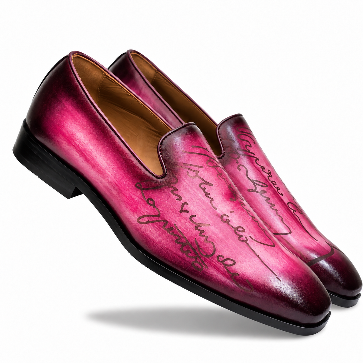 Fuchsia Script Signature Loafers
