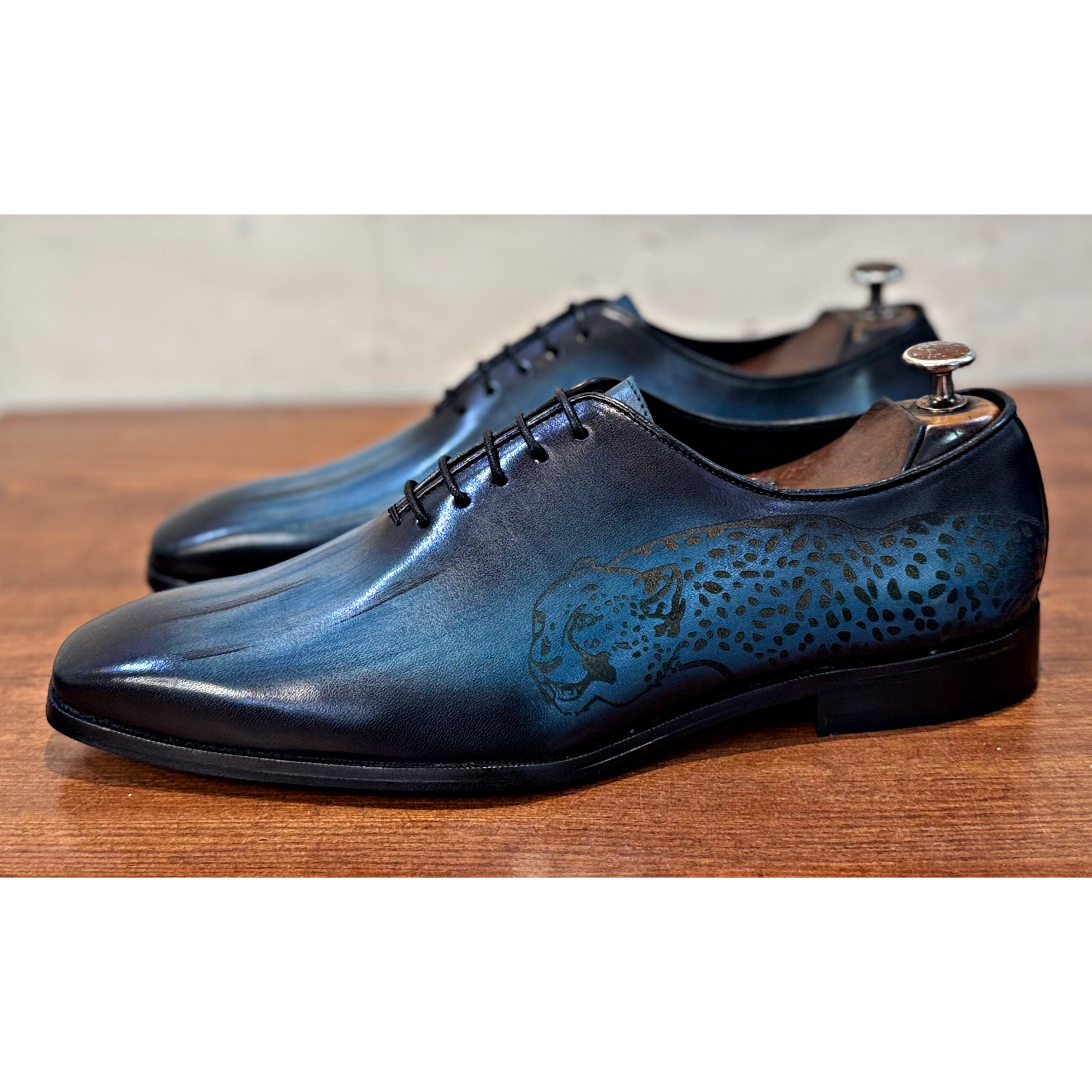 Blue Hand Patina Oxfords Tiger