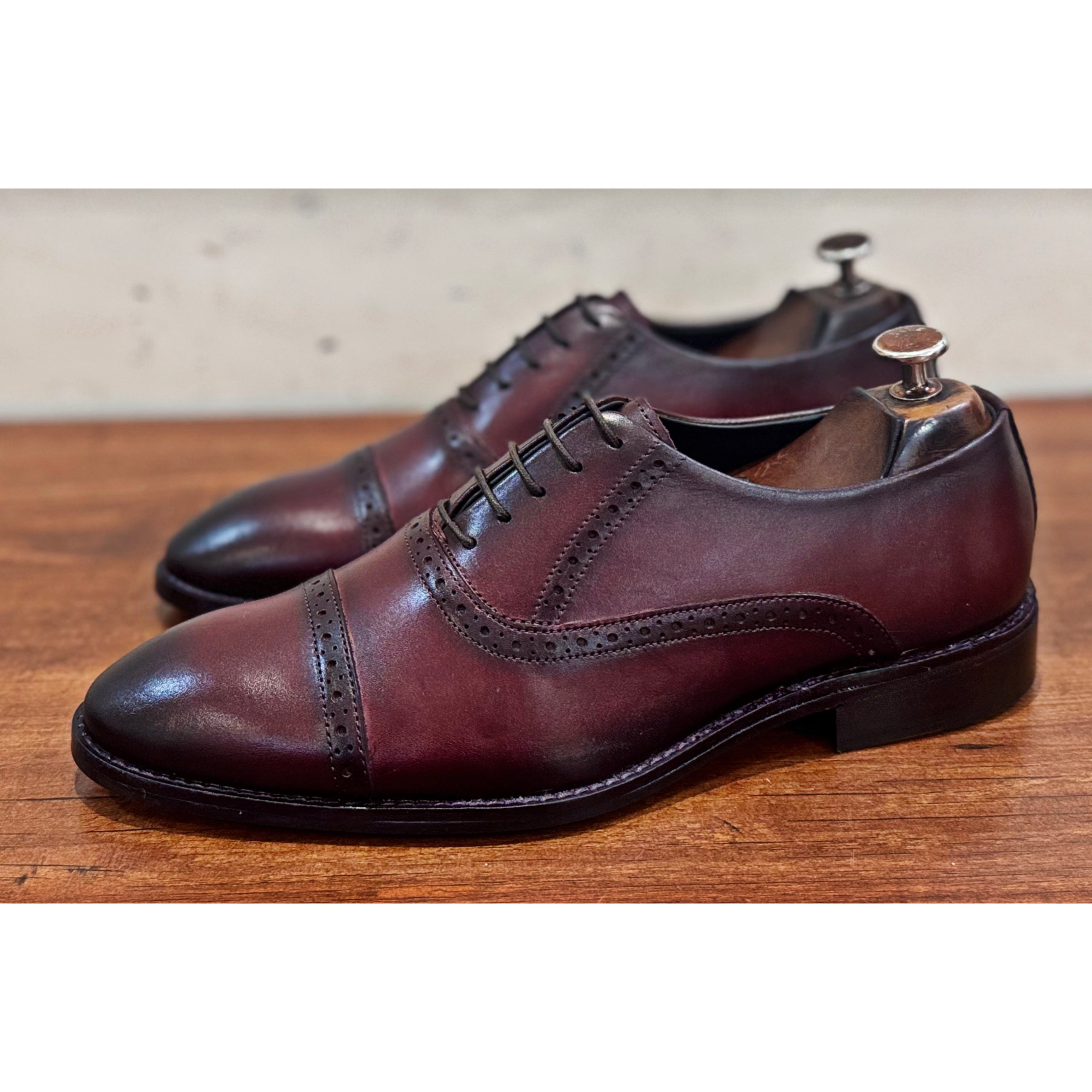 Bordo Cap Toe Oxfords