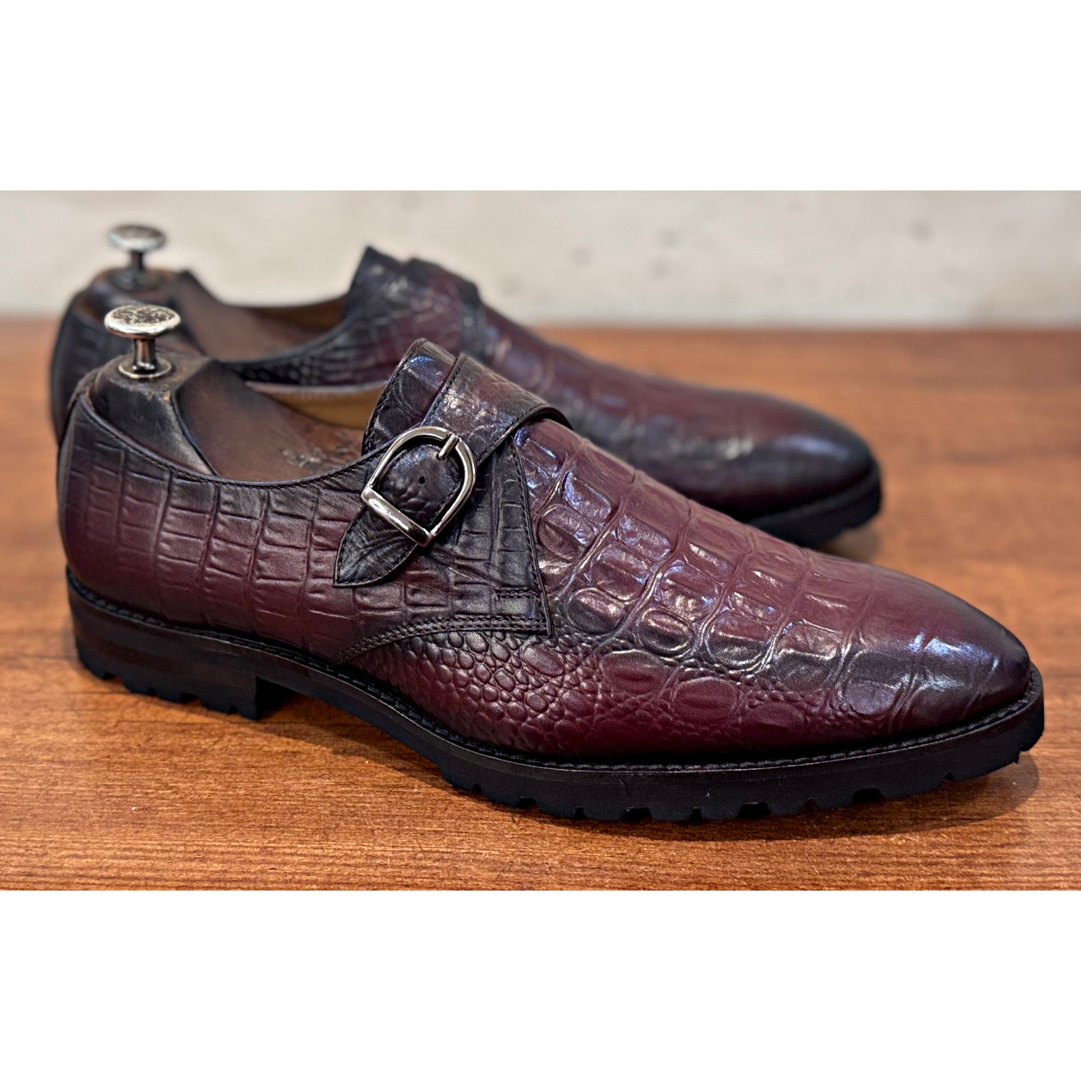 Single Monk Croco Chunky Sole