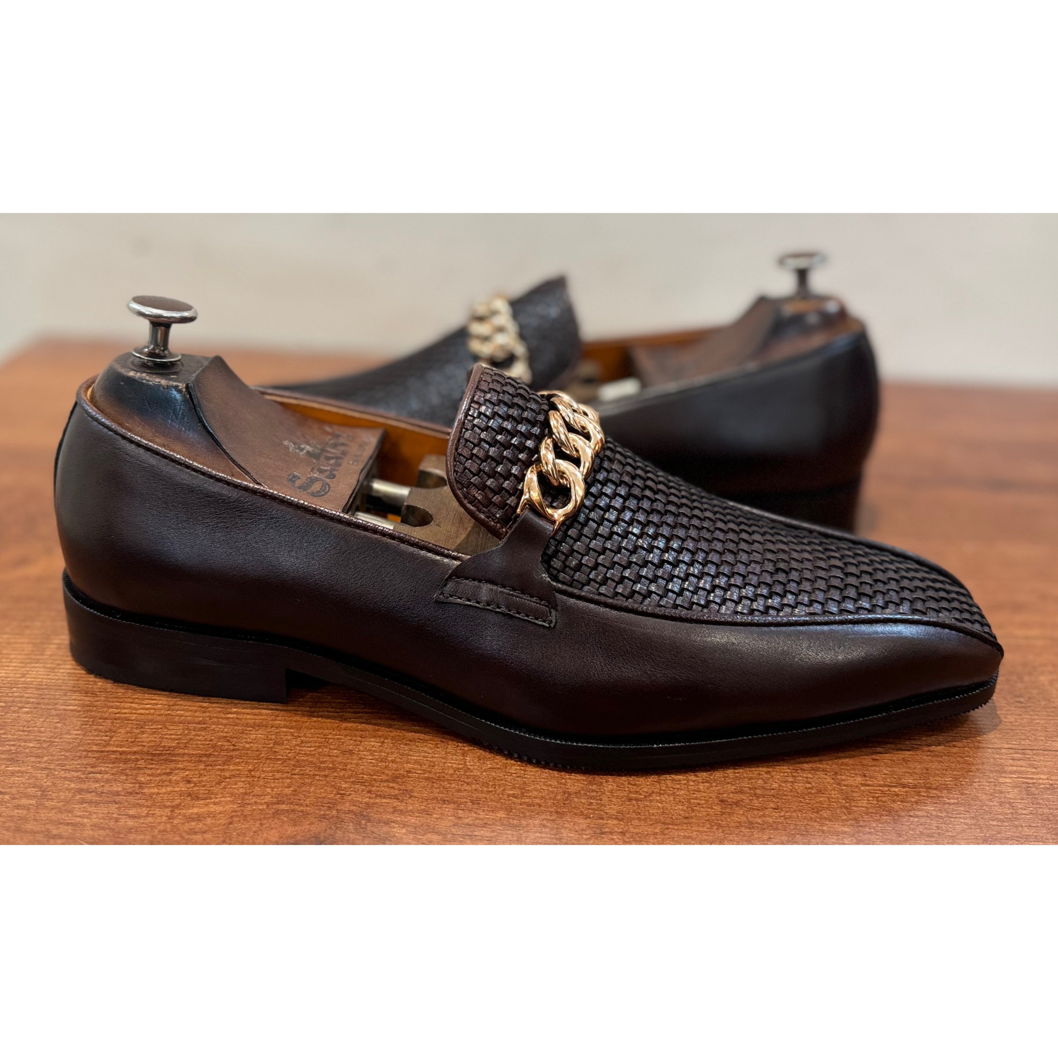 Brown Loafers With Chain