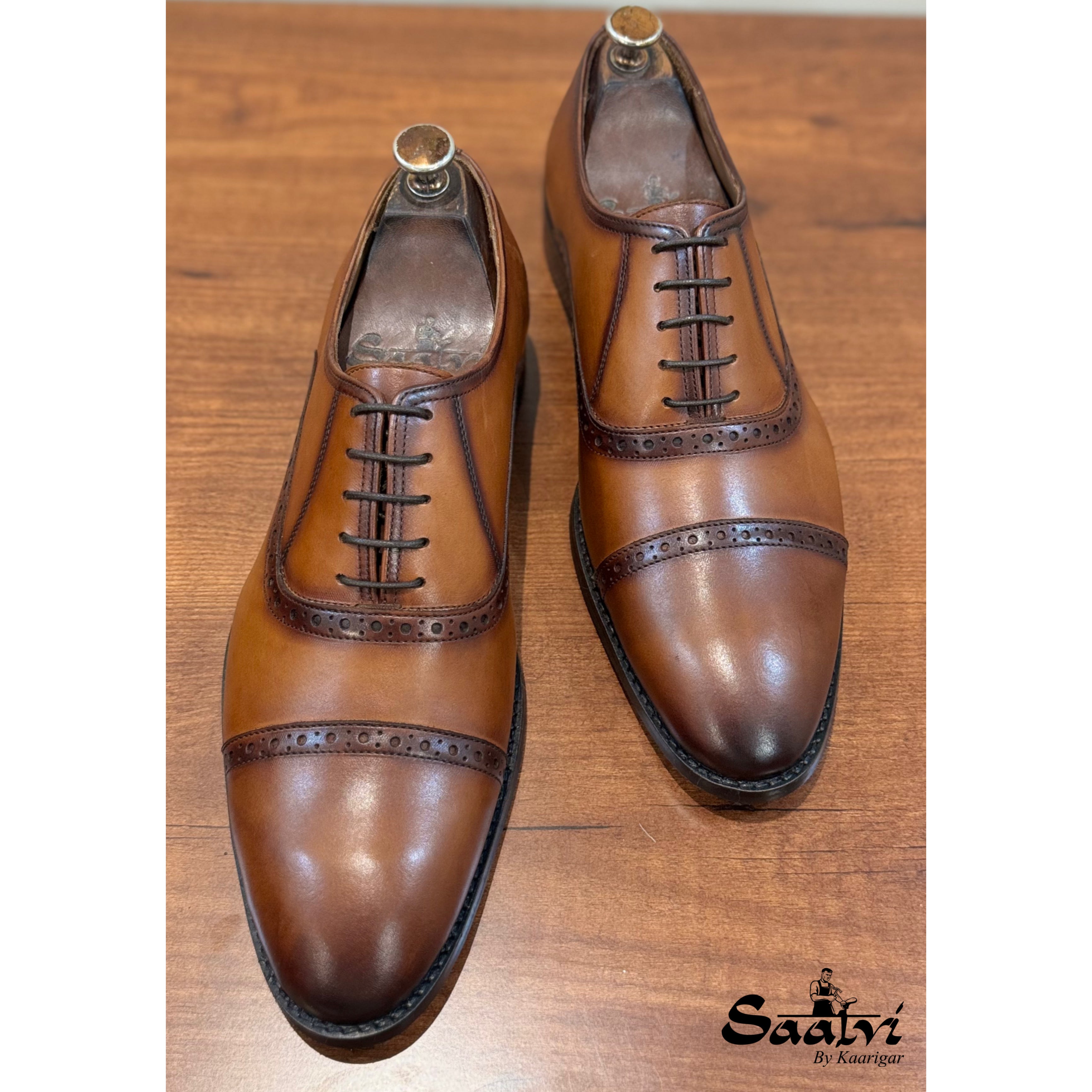 Cap Toe Oxfords - Tan