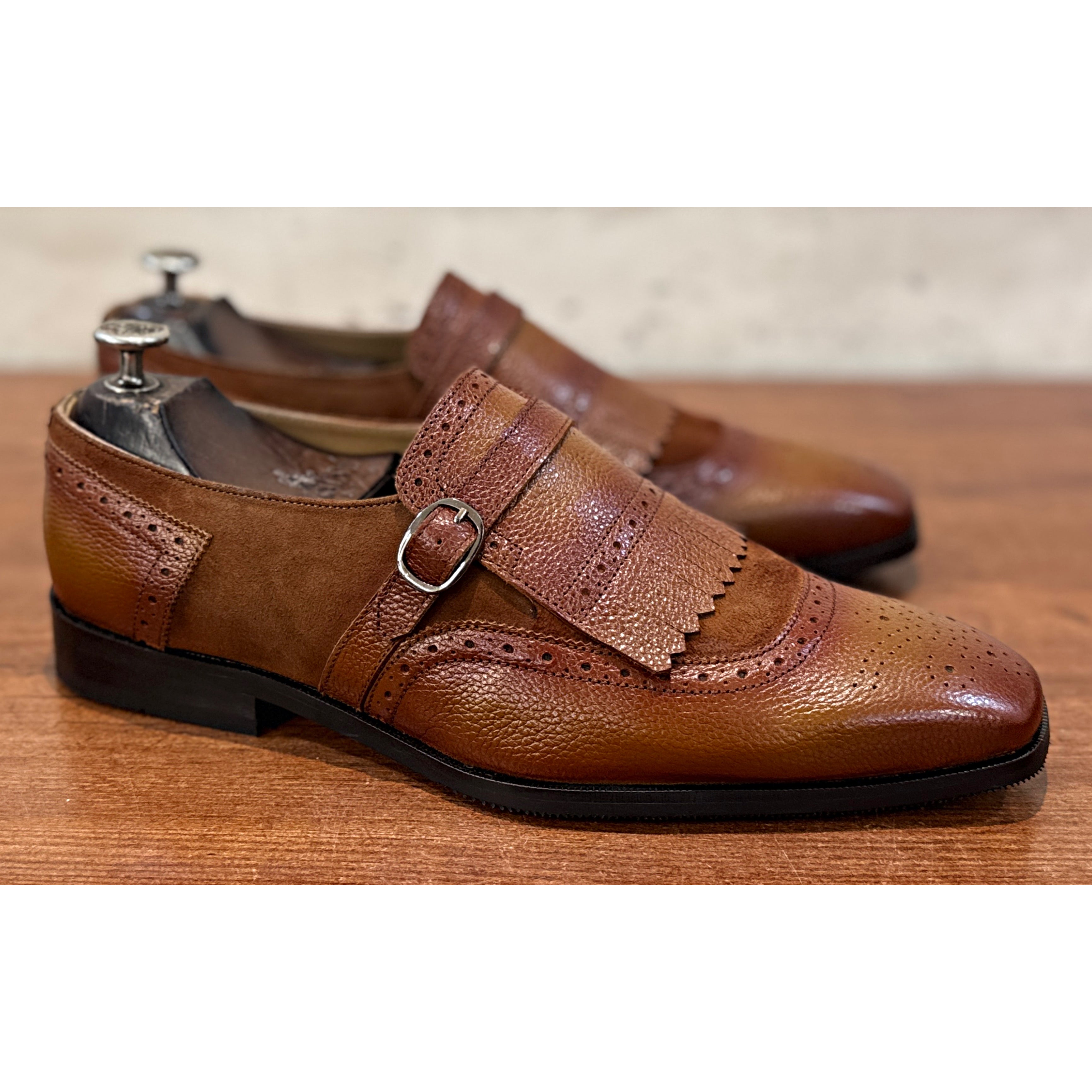 The Sovereign Monk Tan – Handcrafted Luxury Leather Monk Strap Brogues