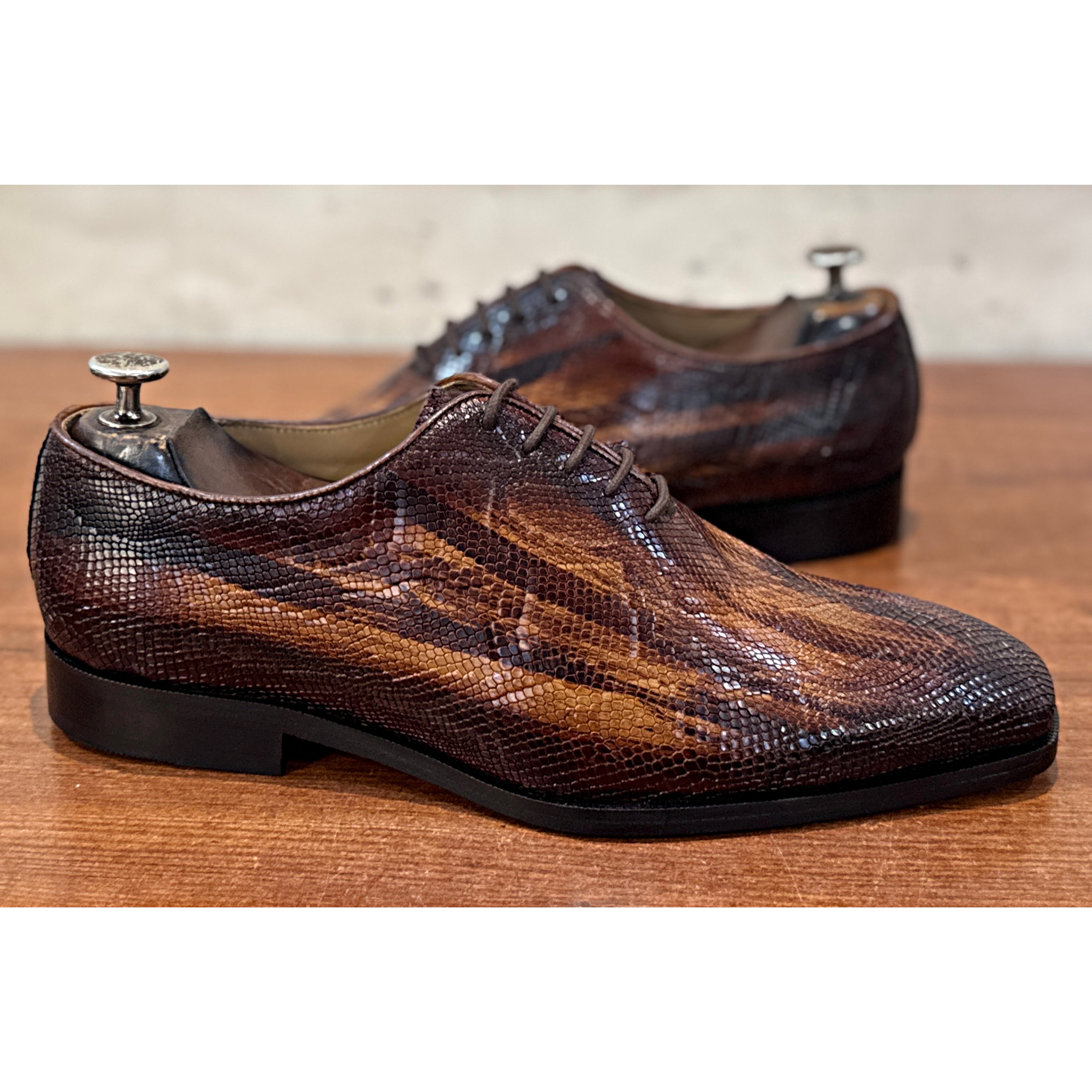 Imperial Marrone Lizard Oxford Shoes