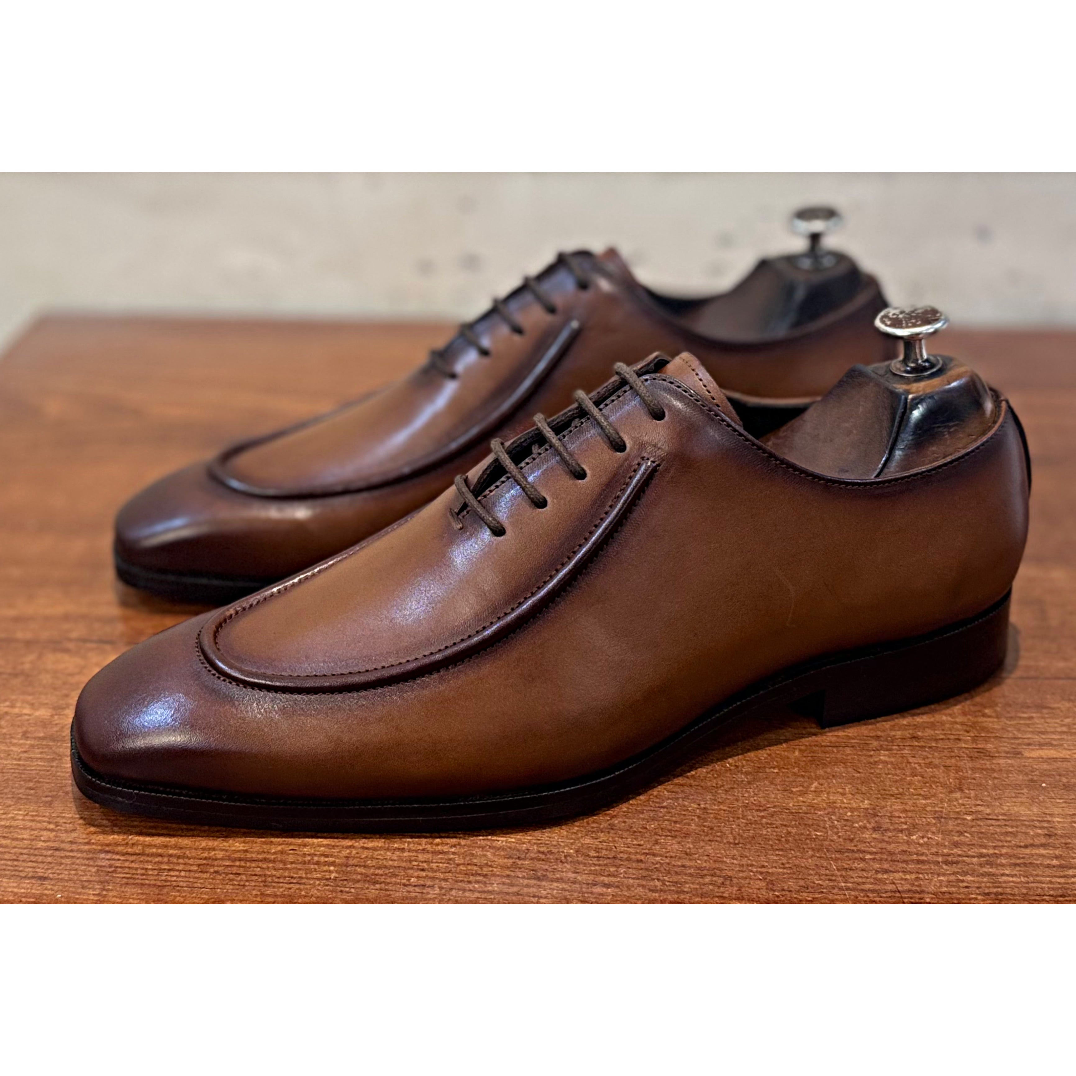 Chestnut Apron-Toe Oxford