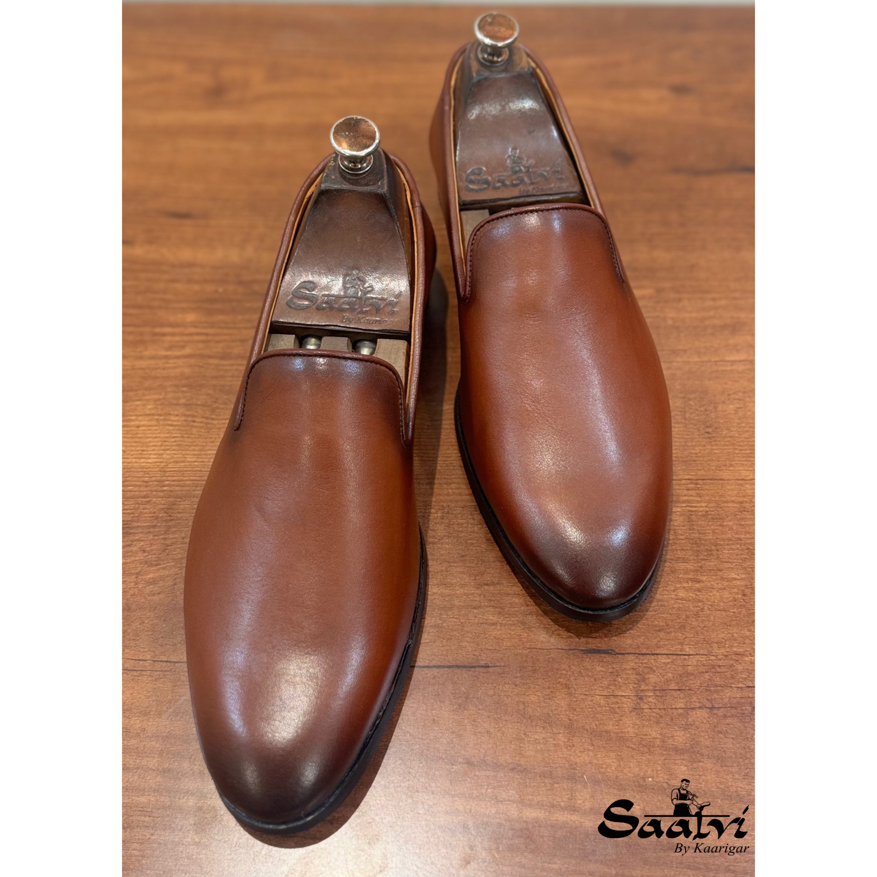 Tan Hand Finished Loafers