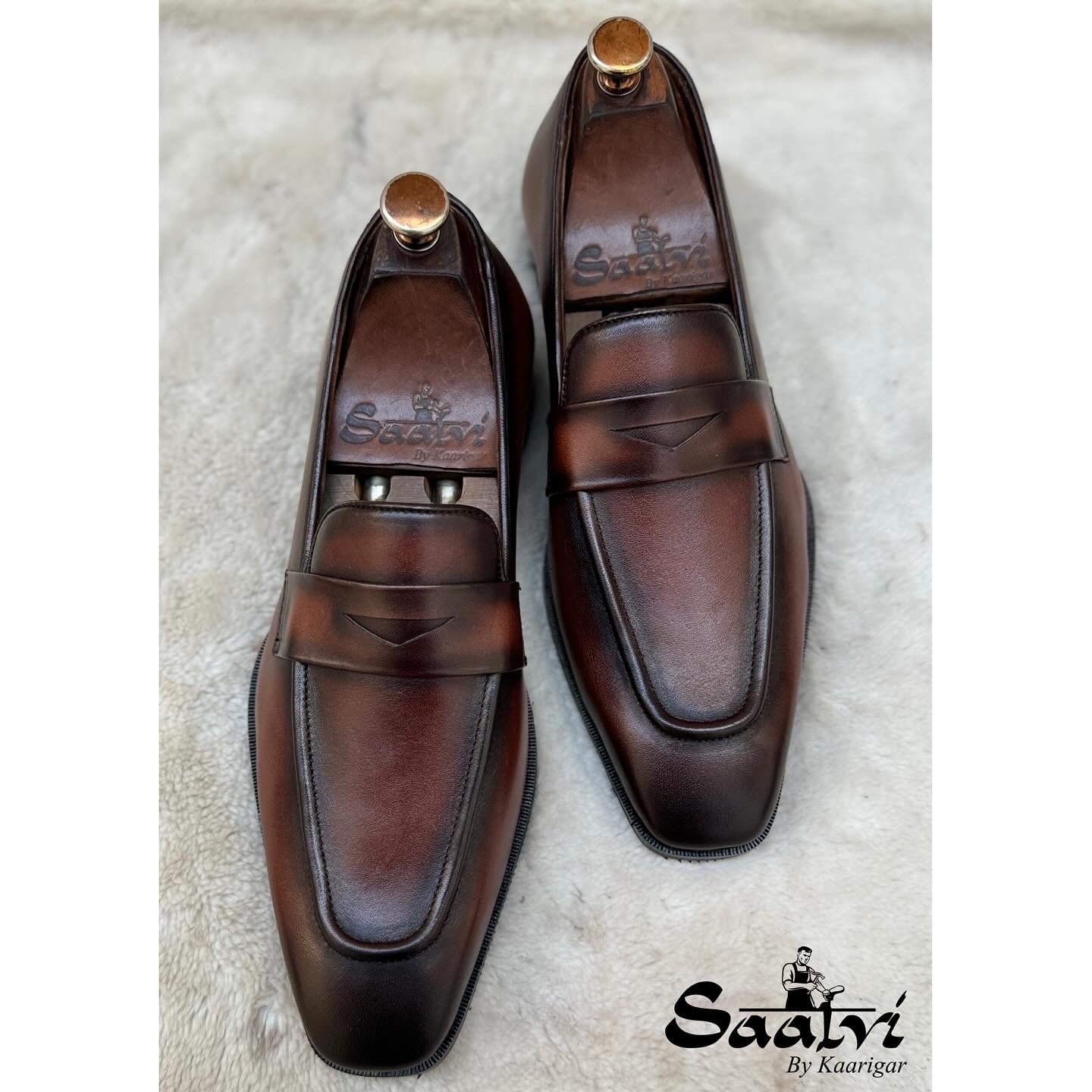 Penny Loafers Brown Hand Finished