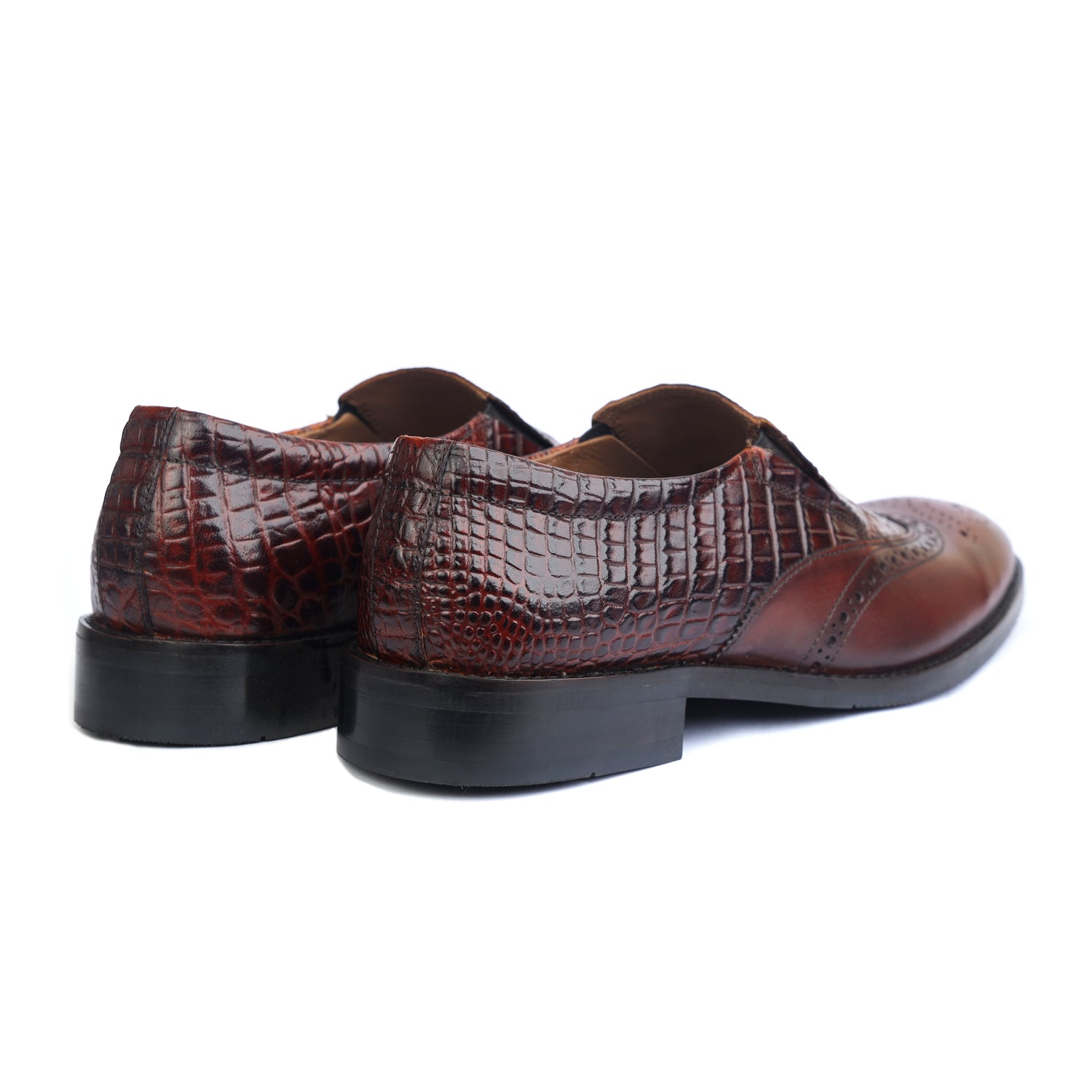 Brown Crocodile Loafers
