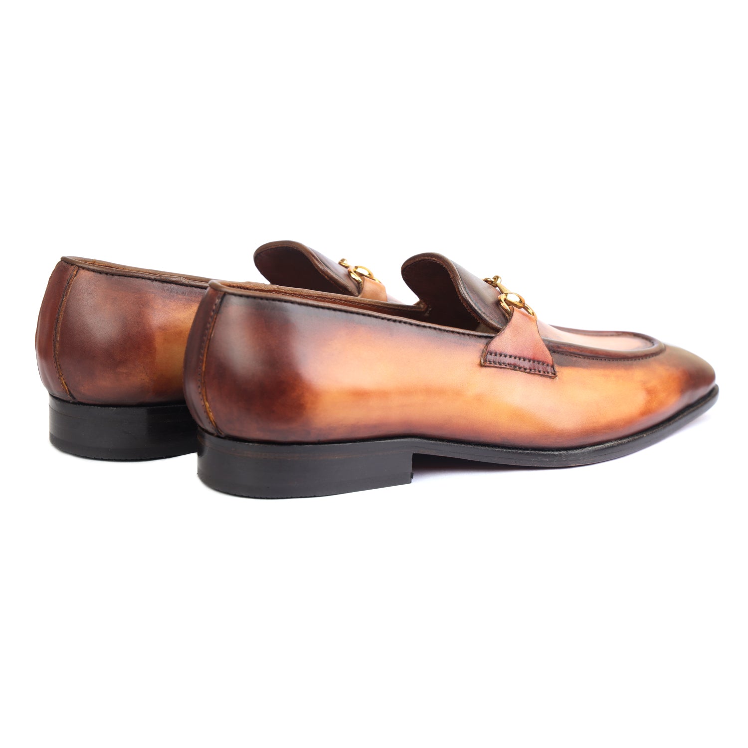 Saalvi Bespoke Custom Men's Tan Patina Loafers