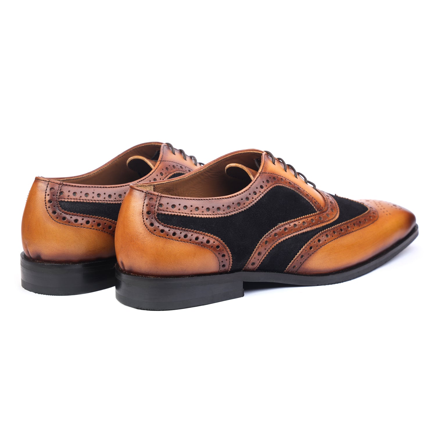 Tan Leather Oxfords With Suede